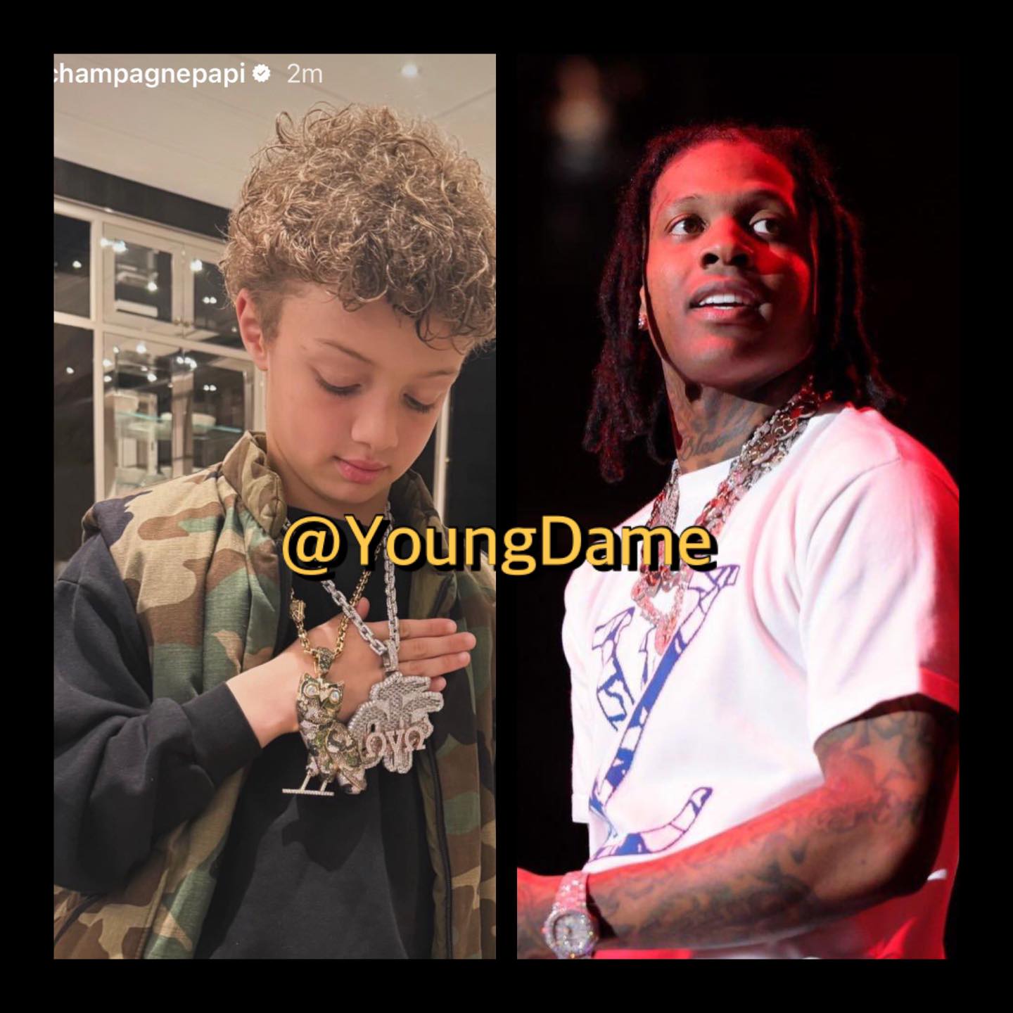 Young - #Drake shows love to #LilDurk by posting his son #Adonis ...