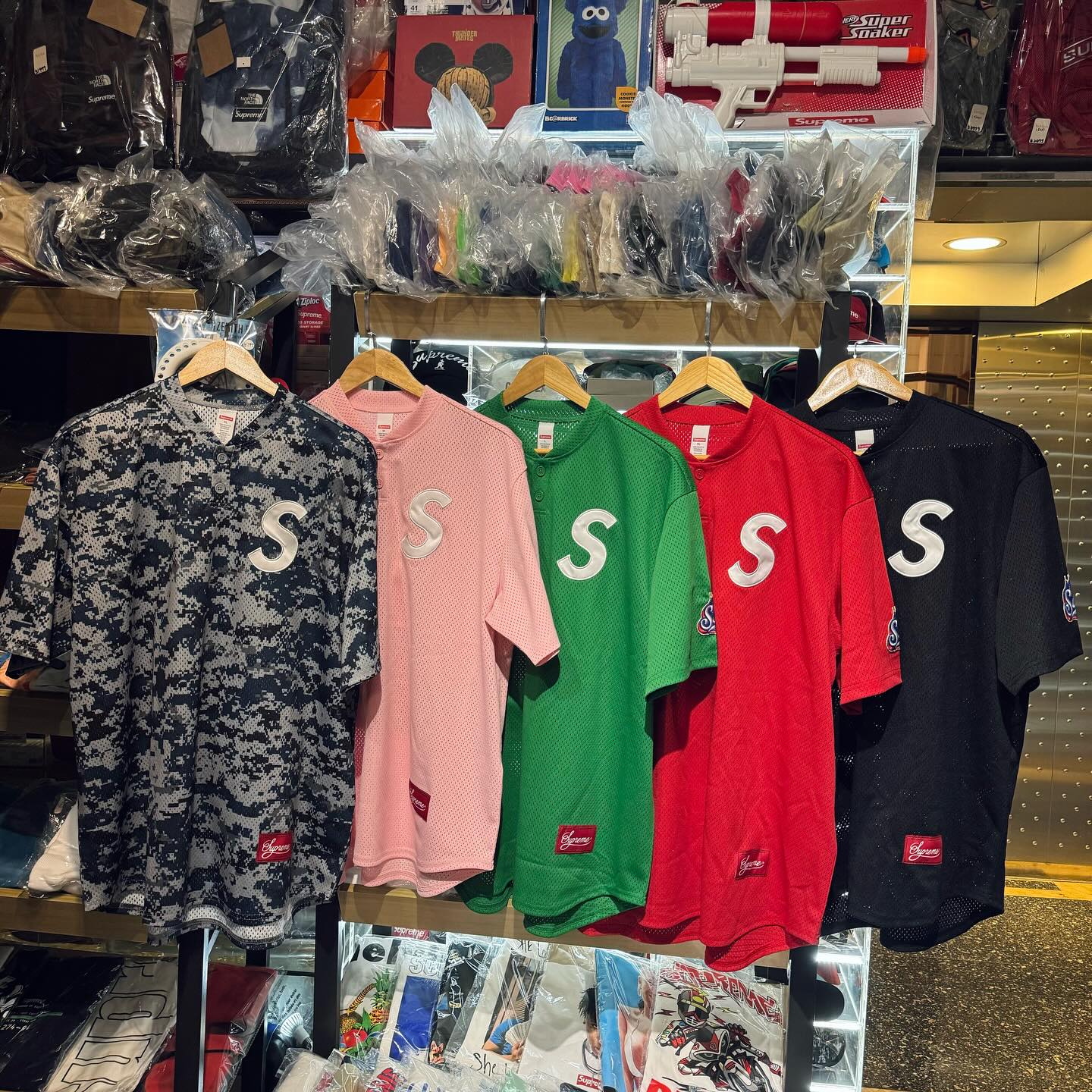 Supreme SS25 S Logo Baseball Henley S-XL $1499 XXL $1599