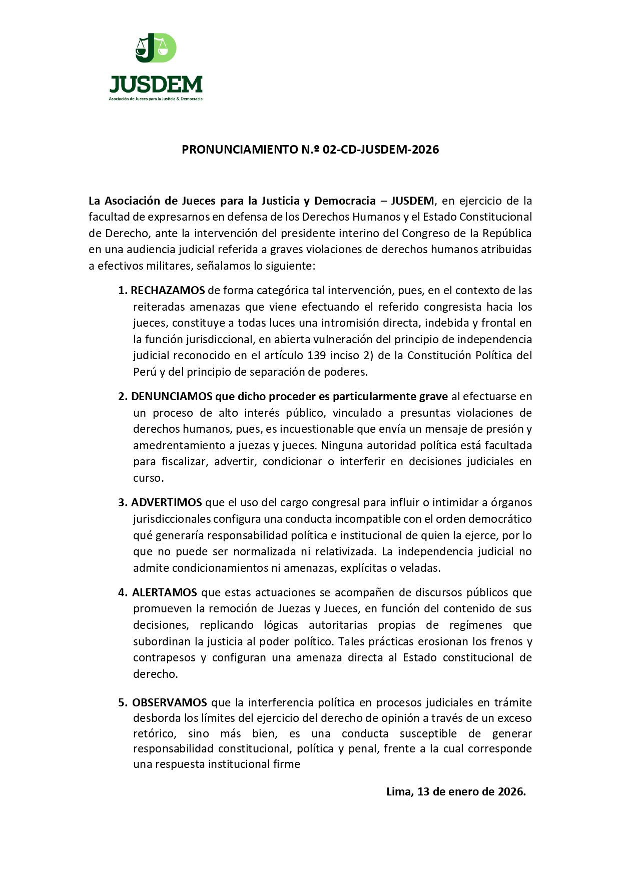 Asociación - La Asociación de Jueces para la Justicia y Democracia ...