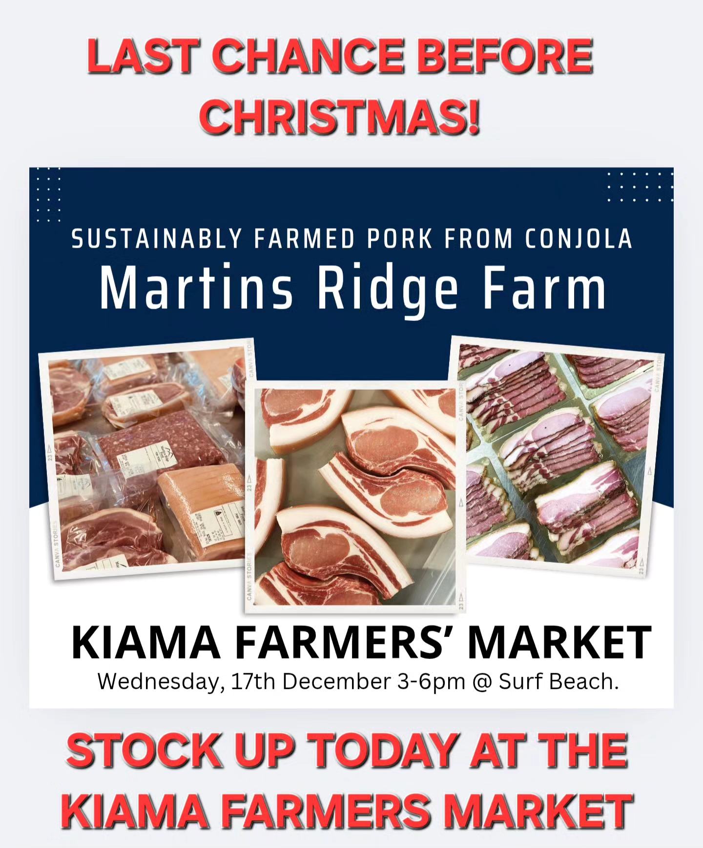 Kiama - 🥩🔥 Last chance for MARTIN'S RIDGE FARM Meats before Xmas! 😋 Get ...