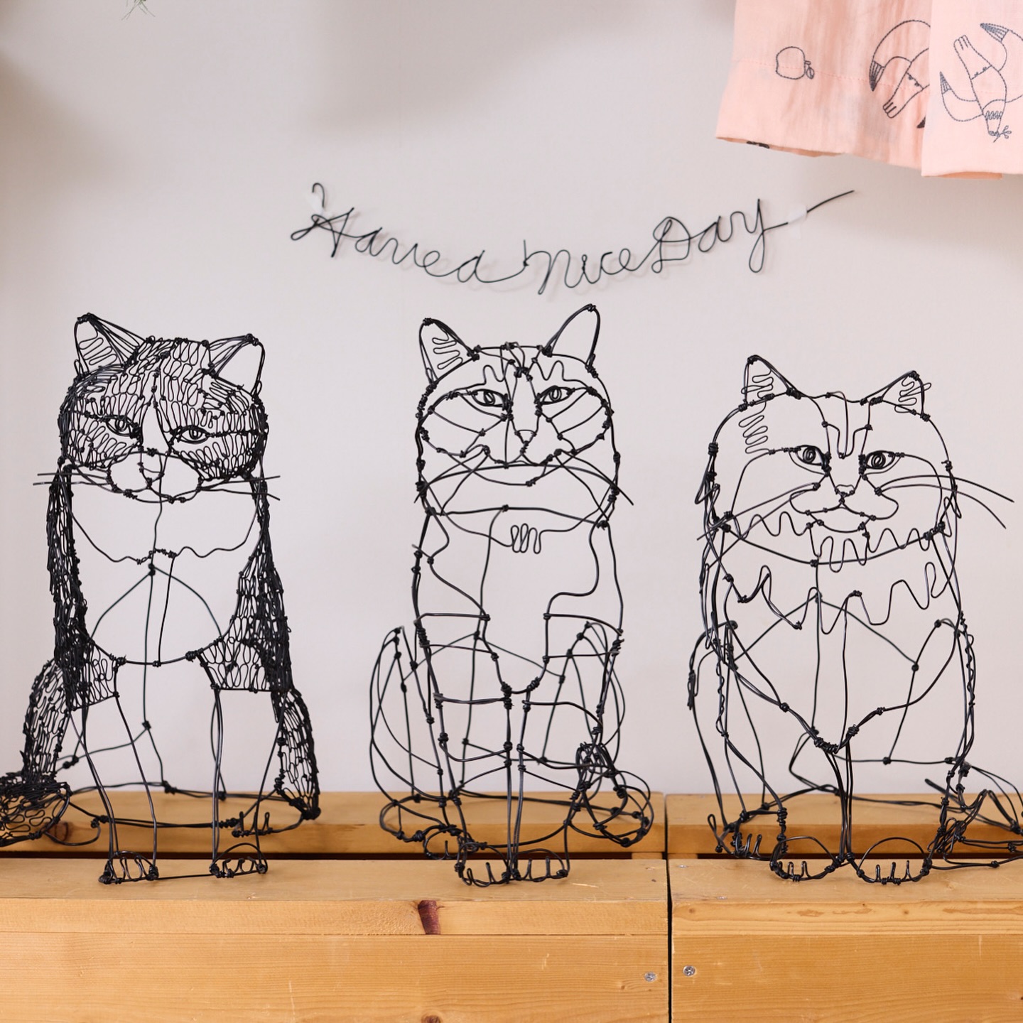 New fabric！ 【＋HAyU fabric 2026】 cat trio 綿麻キャンバス HAyU