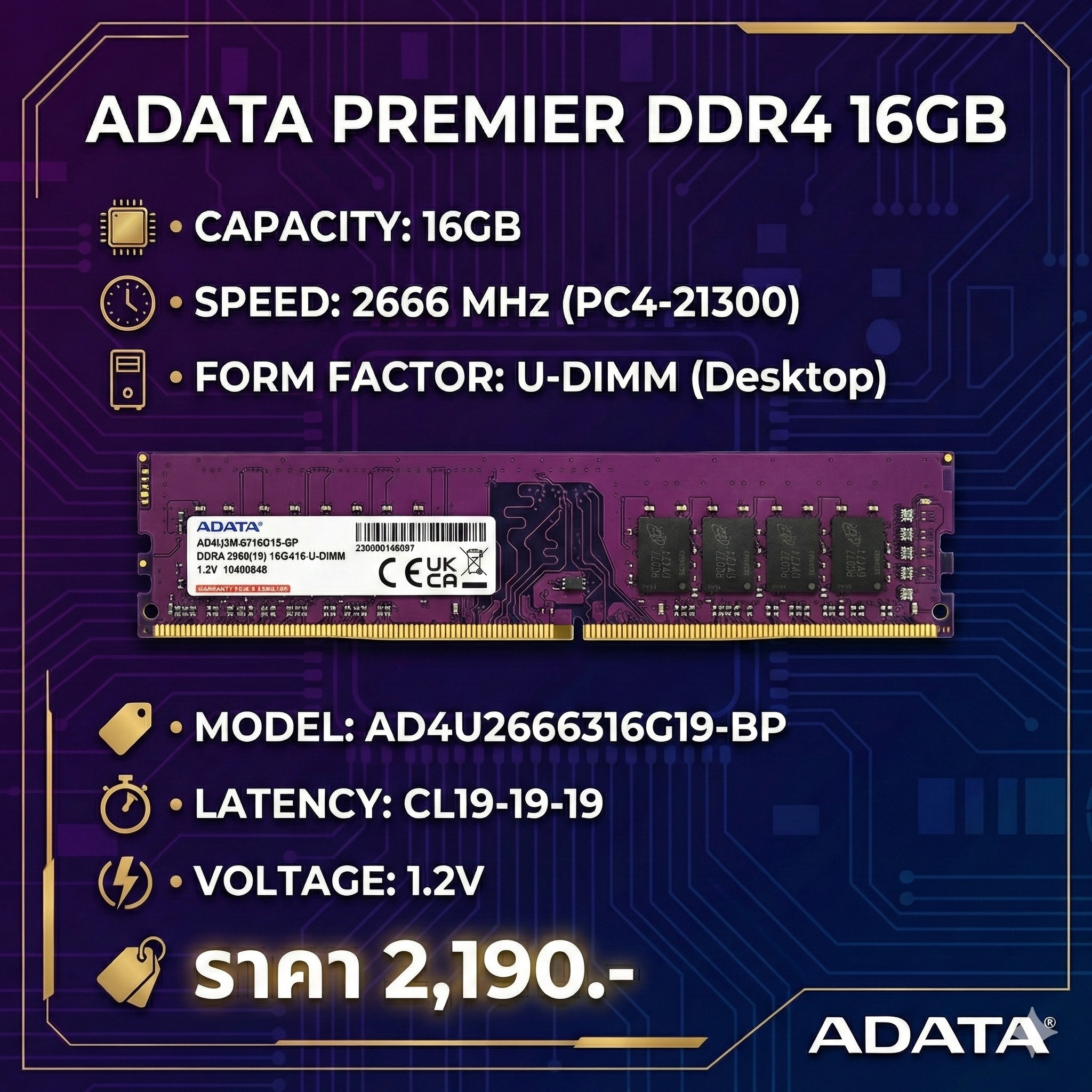 แรม PC ใบเดียวจบ! ADATA DDR4... - Kingcom computer & service | Facebook