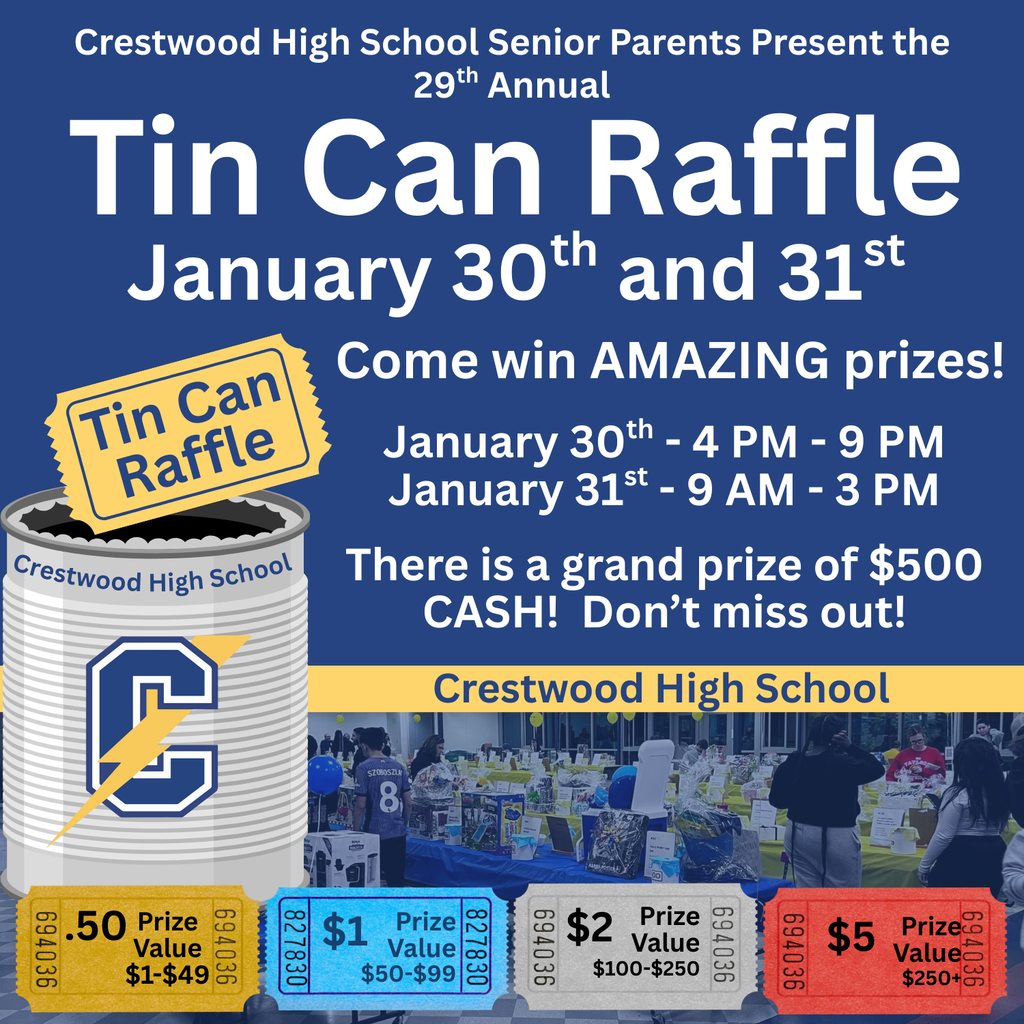 Crestwood - Join us for the 29th Annual Tin Can Raffle on Friday ...