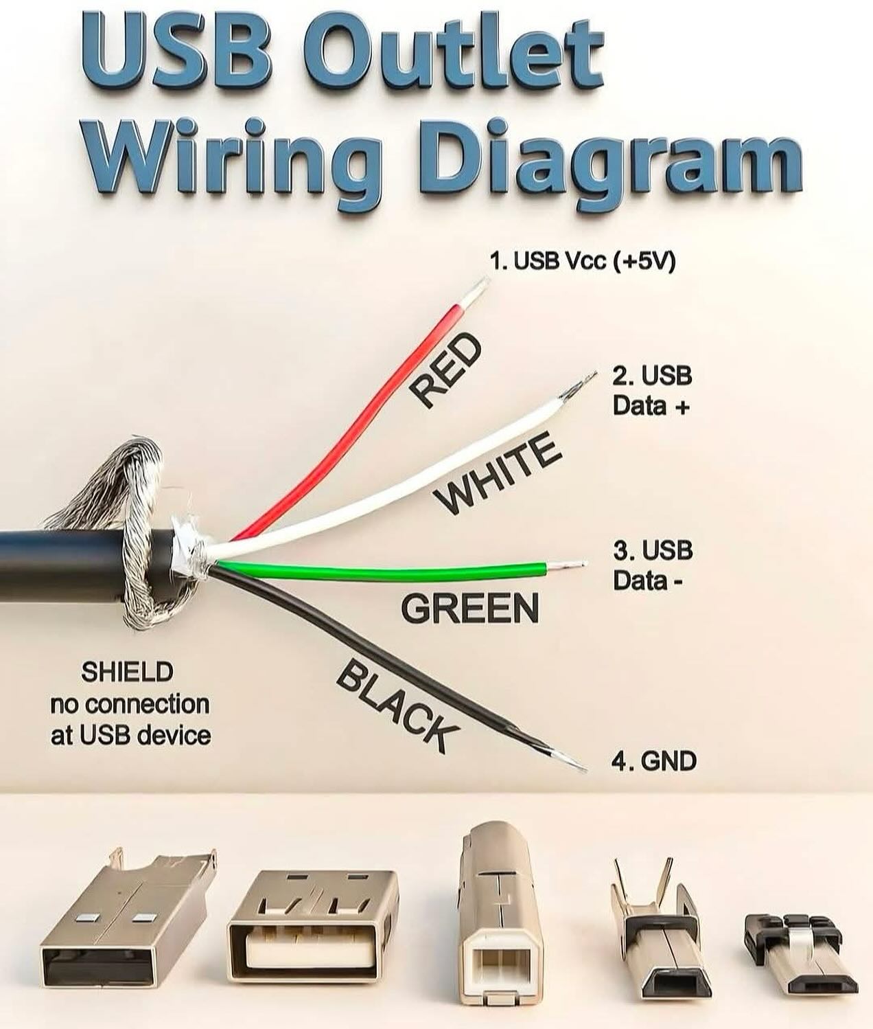Electrical - Learn the colors: 🔴 Rojo = +5V ⚪ White = Data+ 🔵 Green ...
