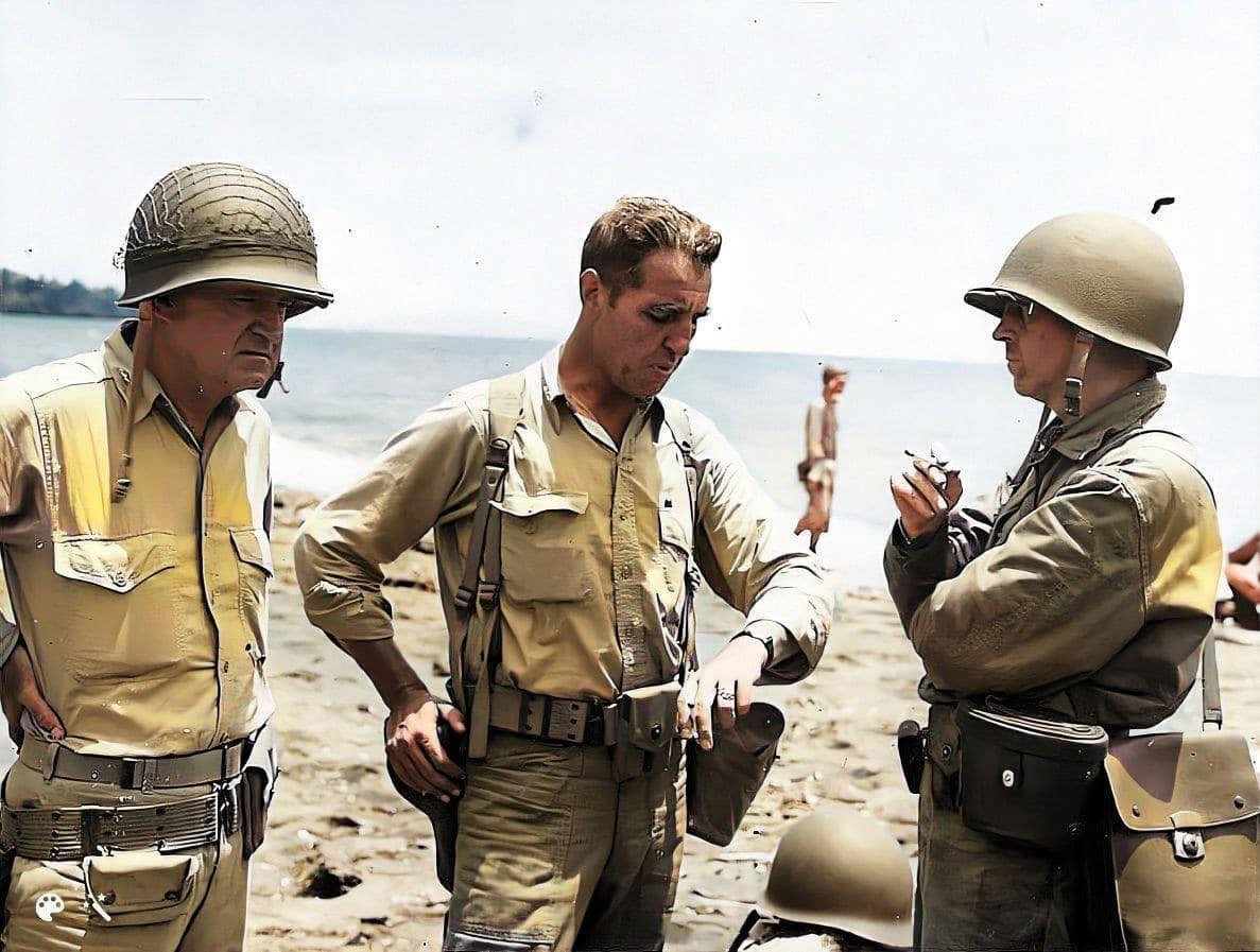 Guadalcanal - Three movers and shakers of the campaign. Left to right ...