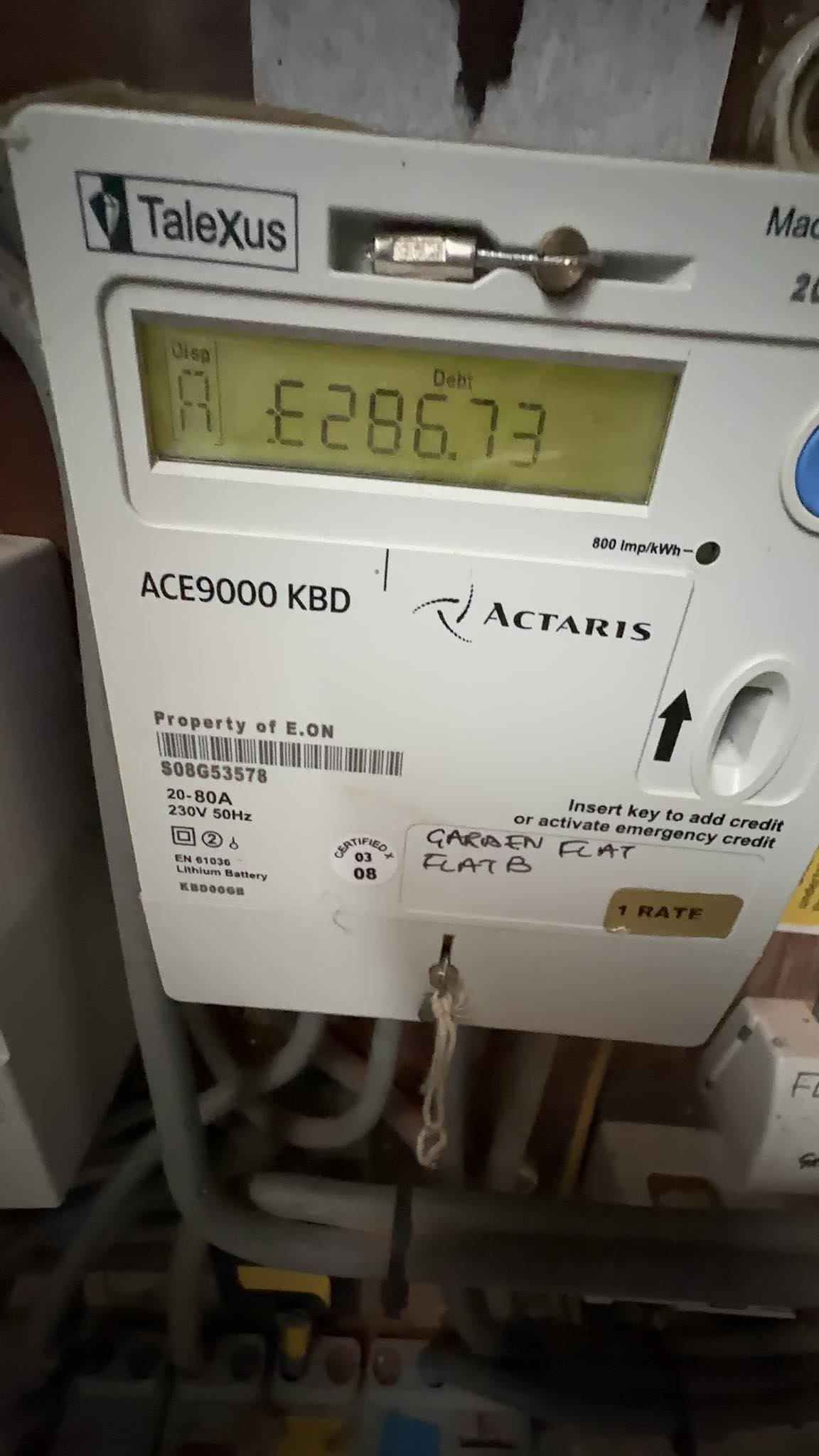 Rick - I hate pre paid meters this will need clearing before I can get ...