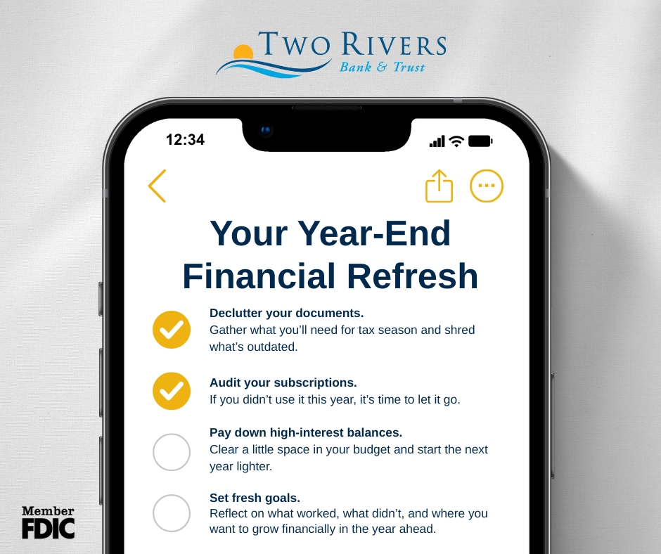 The end of the year has a way of... - Two Rivers Bank & Trust | Facebook