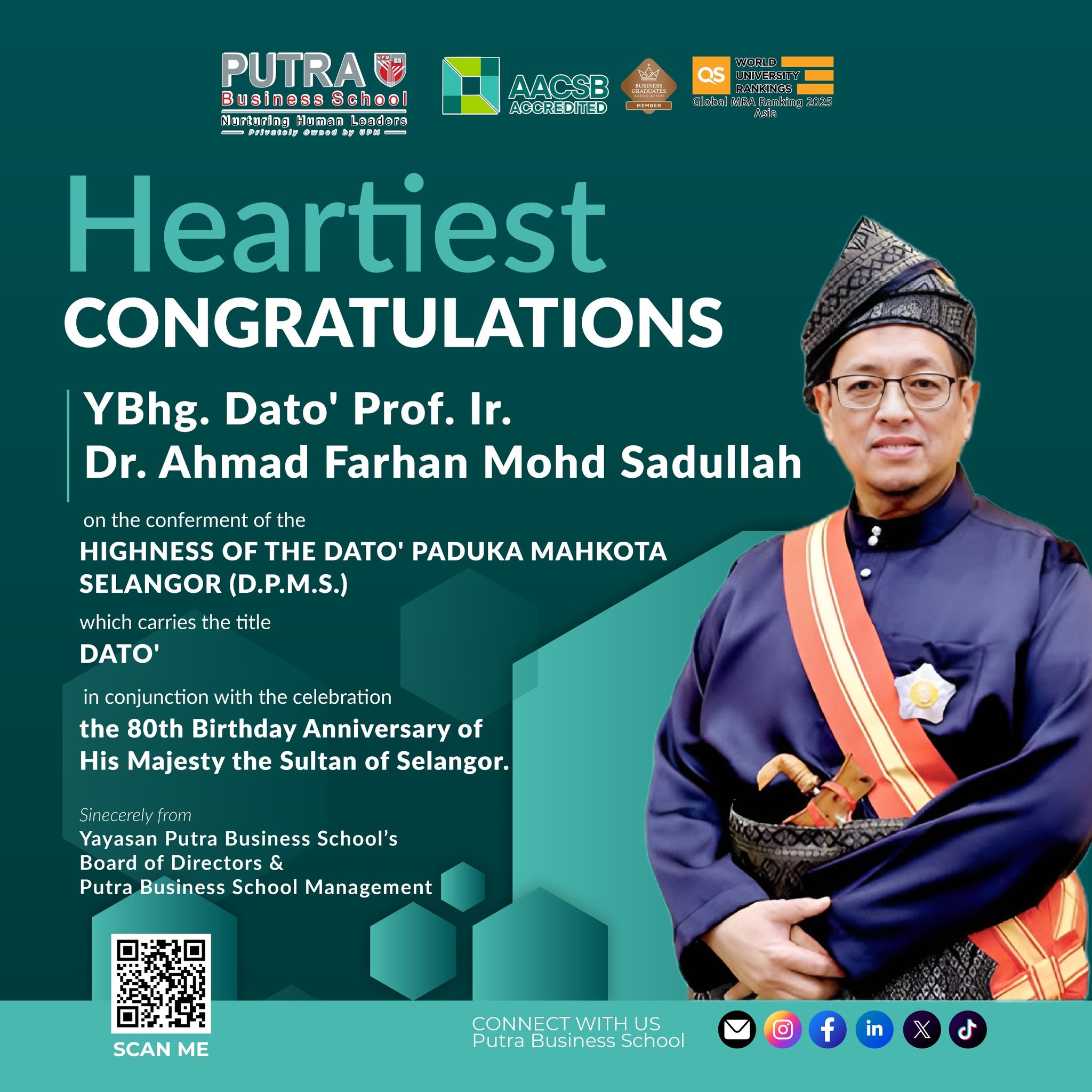 Heartiest congratulations to YBhg.... - Putra Business School | Facebook