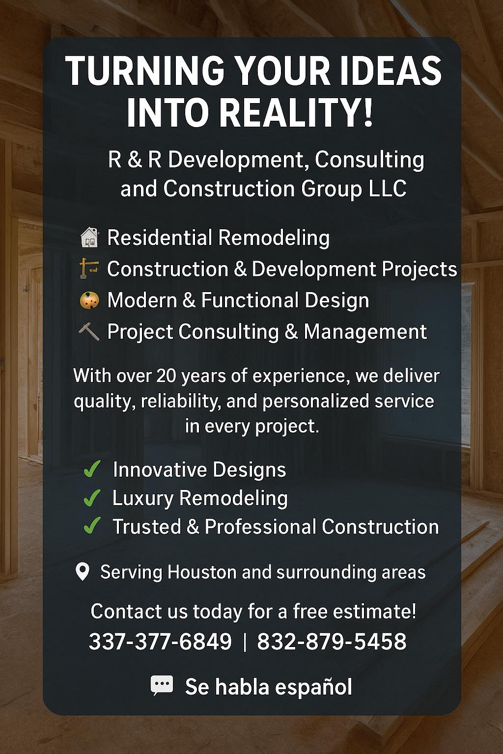 R & R Development, Consulting and Contruction group LLC