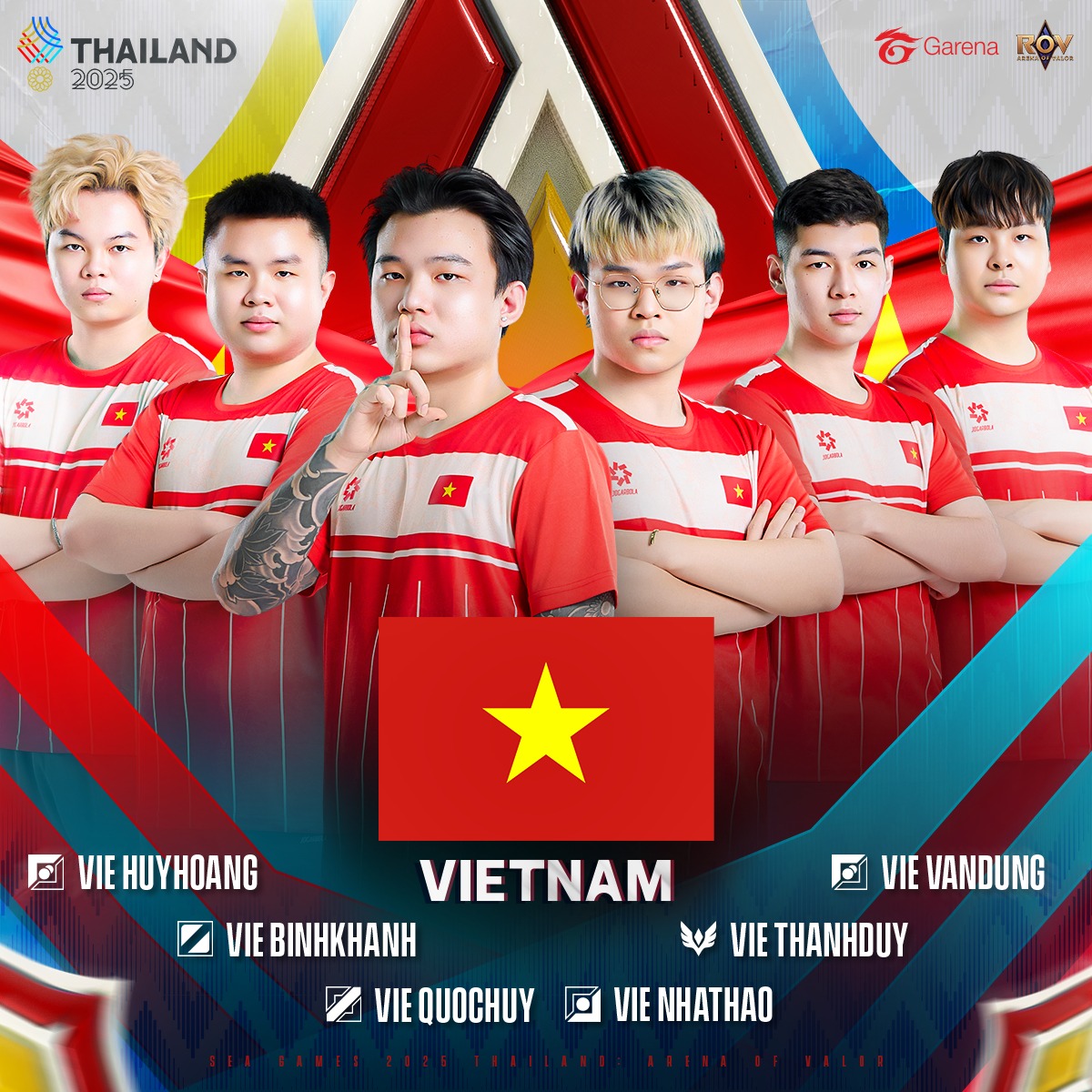 Garena - โฉมหน้าทีม RoV ชาย ตัวแทนทีมชาติเวียดนาม🇻🇳 ลุยศึกการแข่งขัน ...