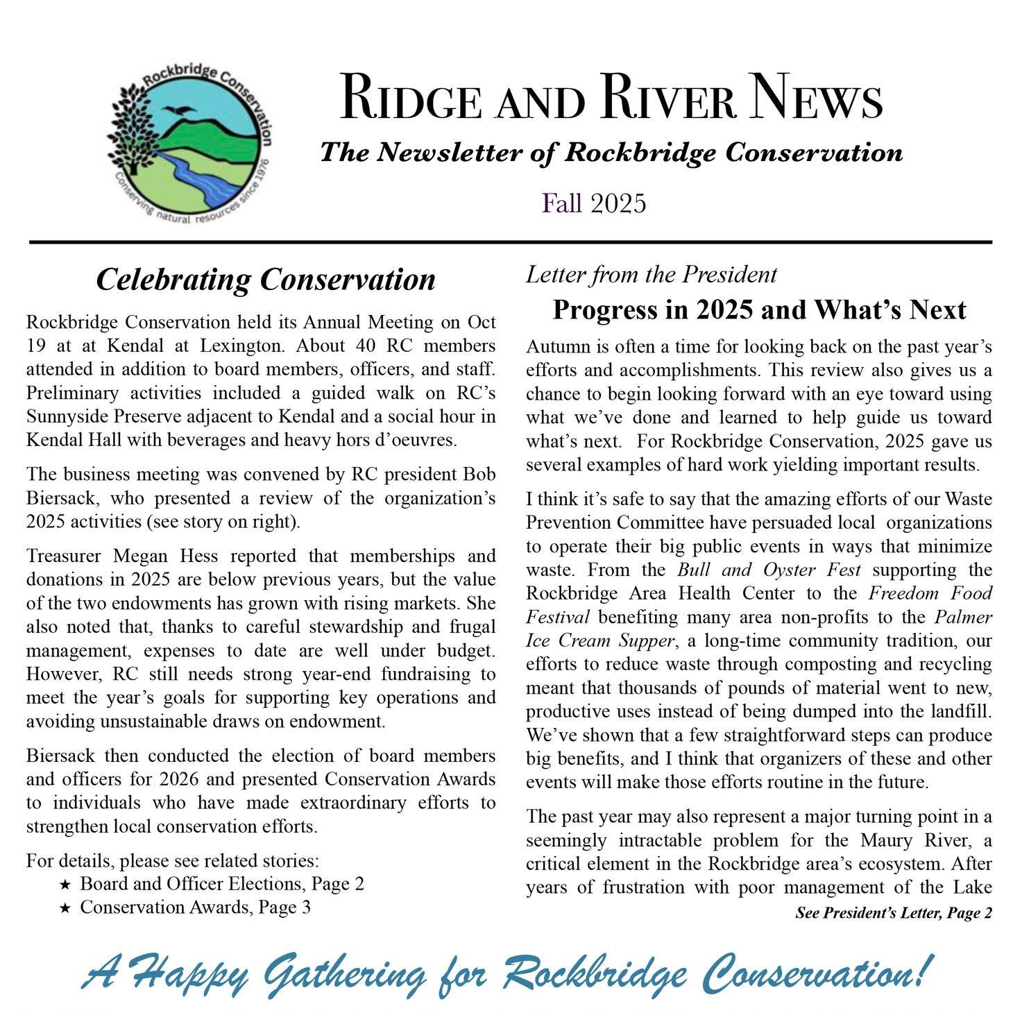 The Fall 2025 edition of... - Rockbridge Conservation - RACC | Facebook
