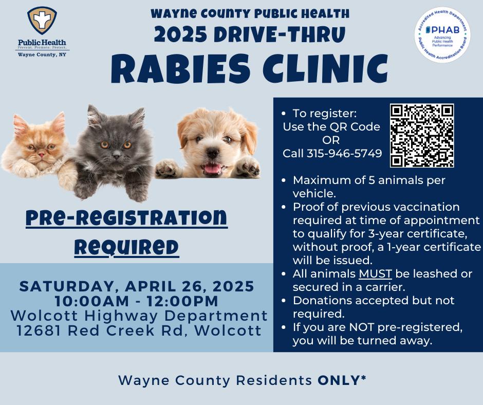 Wayne - Our first Rabies Clinic for 2025 is scheduled for Saturday ...