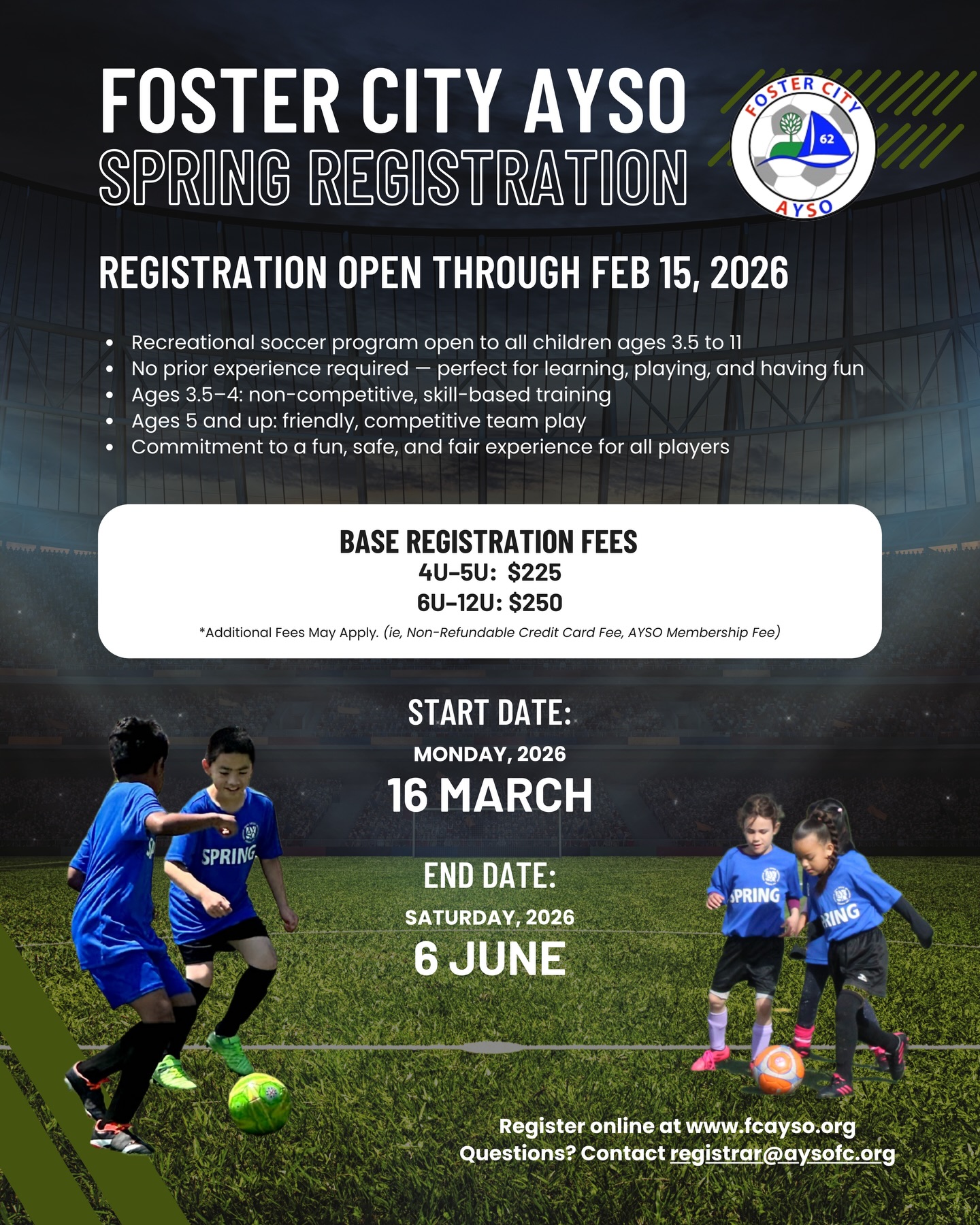 Foster - Spring 2026 Registration is NOW OPEN! Sign up through February ...