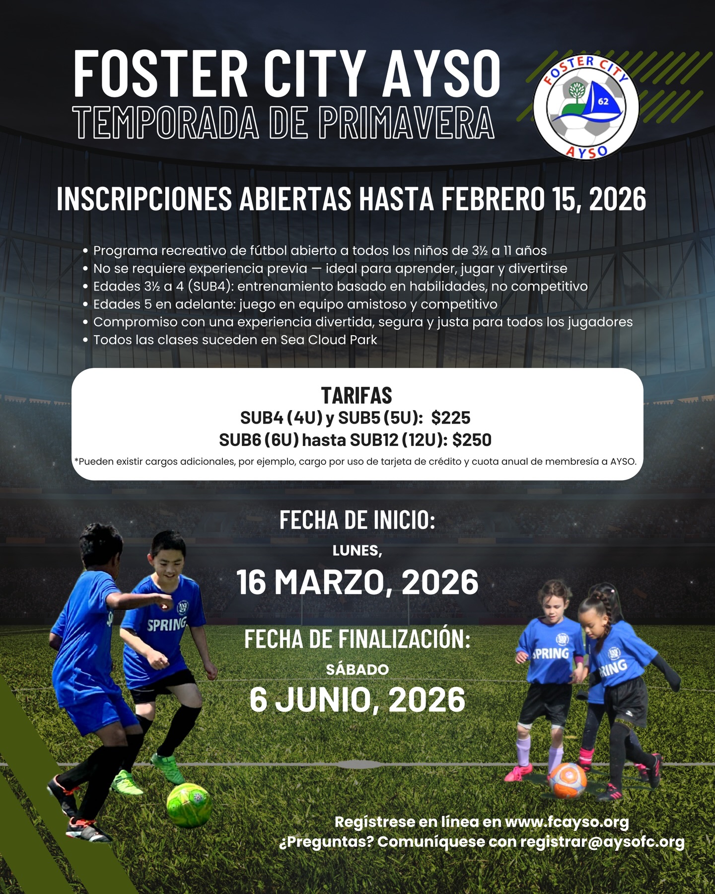Foster - Spring 2026 Registration is NOW OPEN! Sign up through February ...