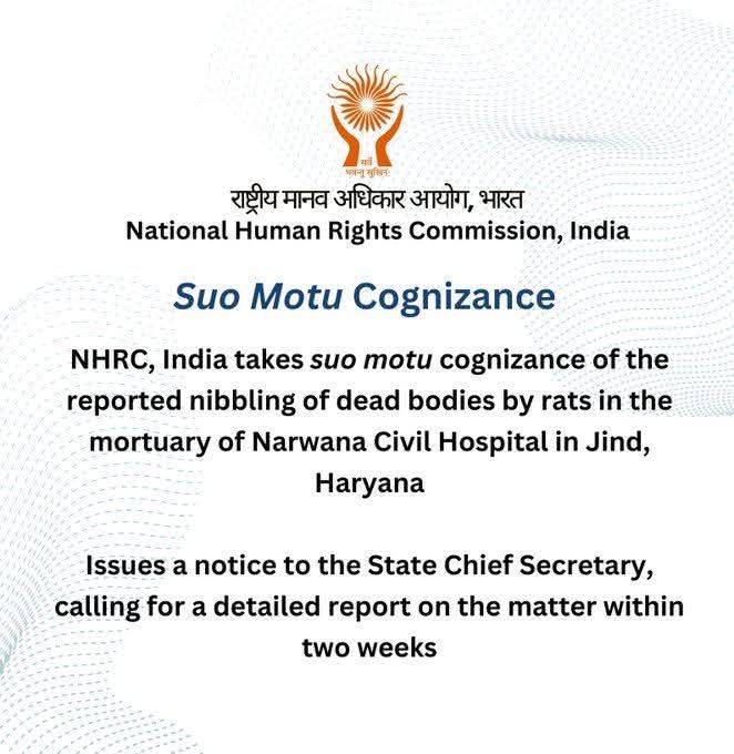 Save - NHRC takes suo motu cognizance of the reported nibbling of dead ...