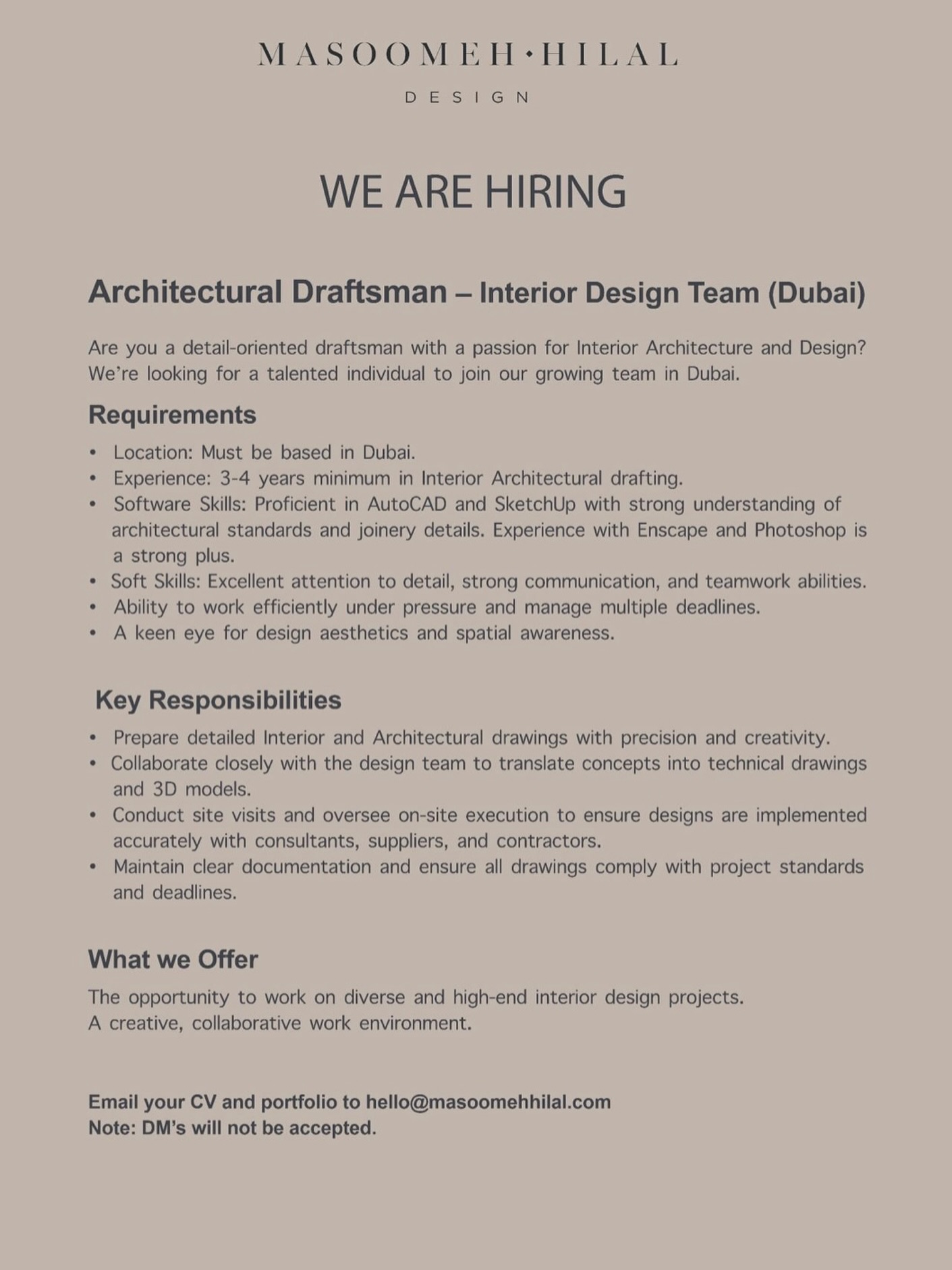 Designers - Position: Architectural Draftsman – Interior Design Team ...