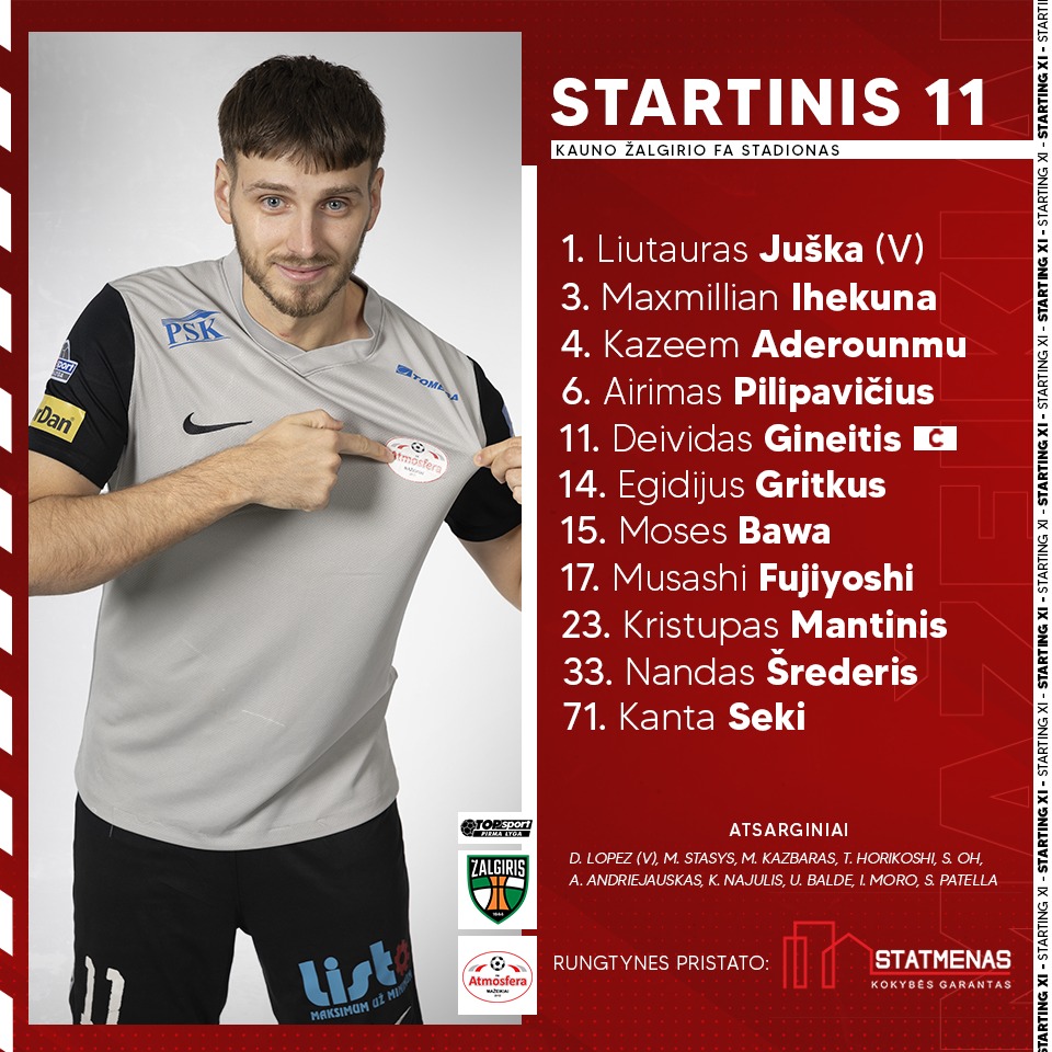 FK Atmosfera - STARTINIS 1️⃣1️⃣ 🆚 FK Kauno Žalgiris B... | Facebook