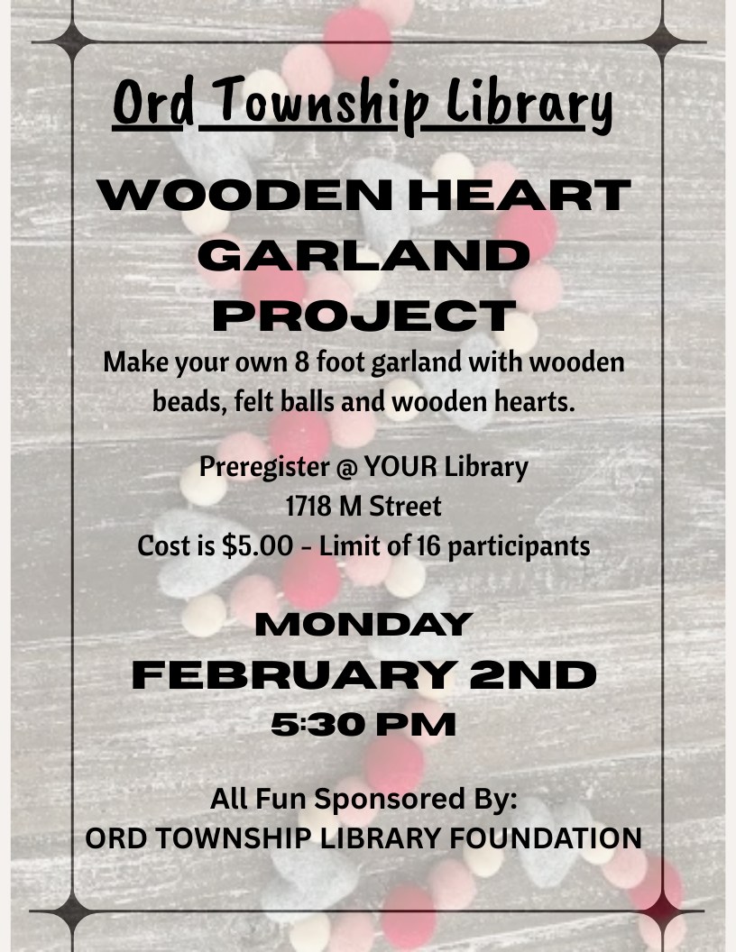 Ord Township Library added a new photo. - Ord Township Library