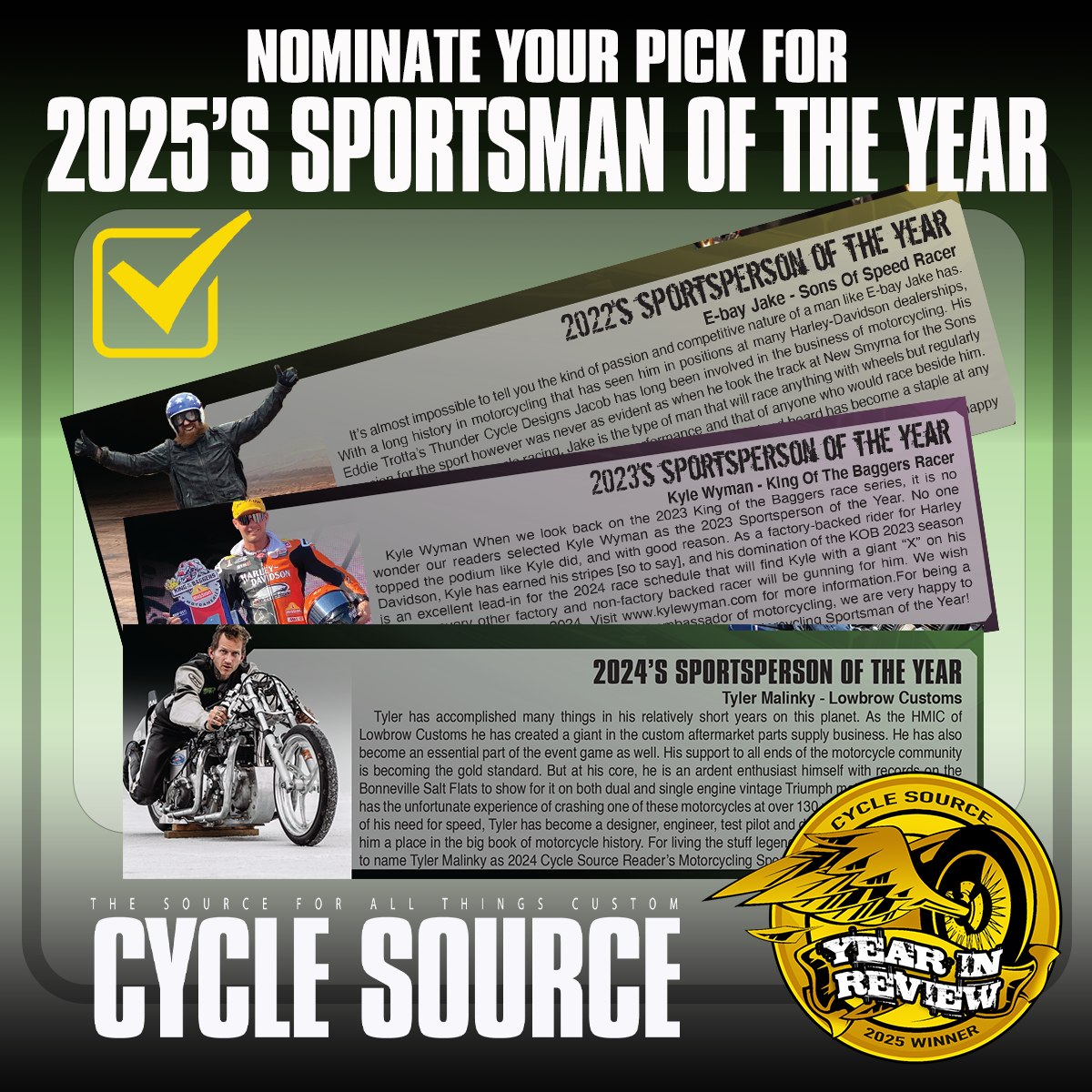 Cycle - 🏁 2025 Source Awards Nominations: Who’s the Two-Wheeled Athlete ...