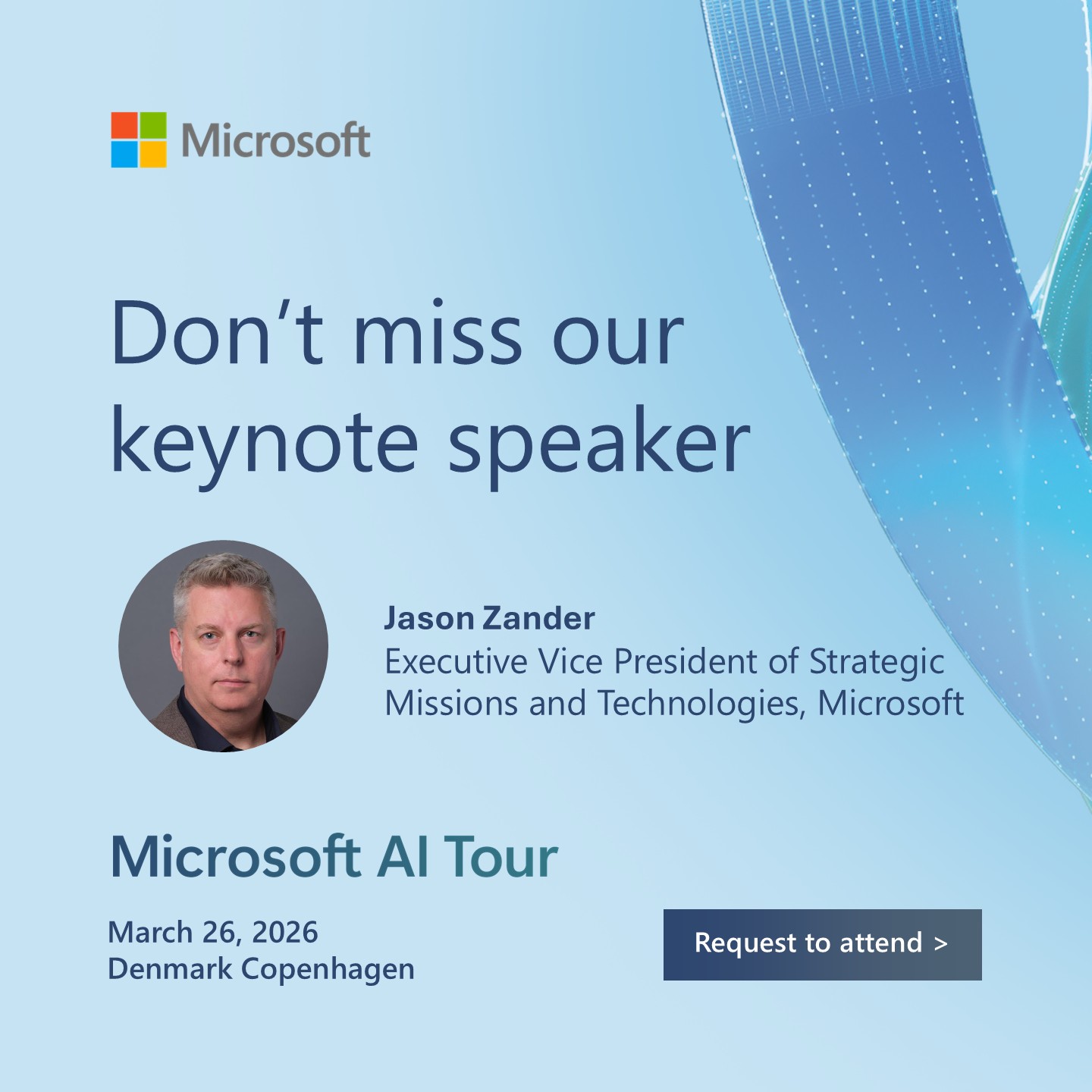 Microsoft - 🎤 Keynote announcement We’re excited to welcome Jason ...