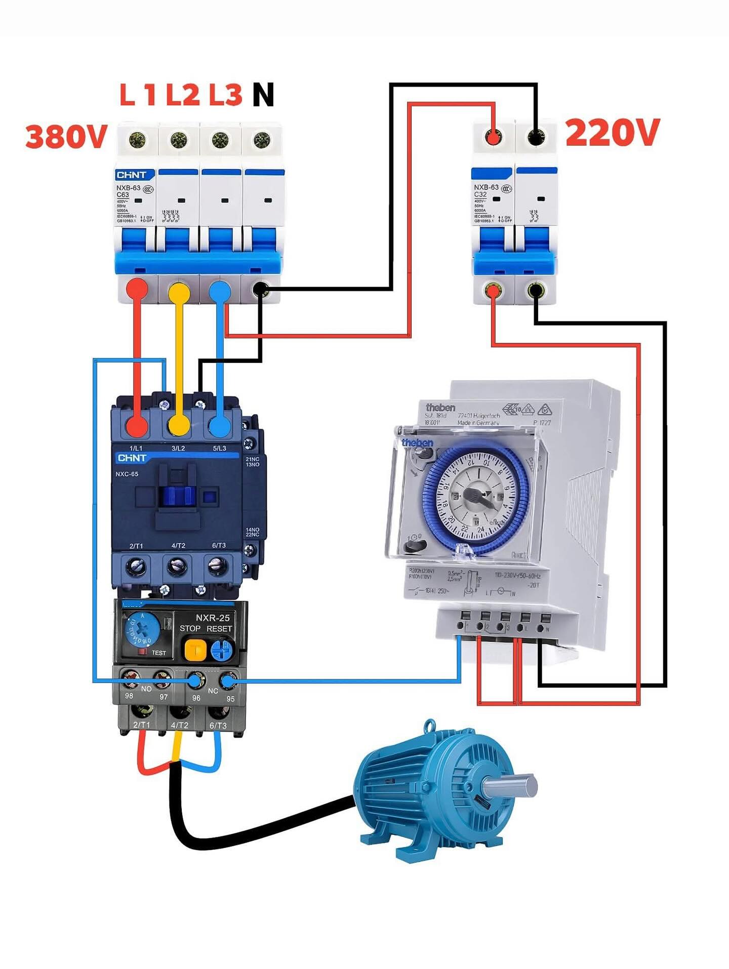 Electrical - Diagram of connecting three-row engine via a timer (timer ...