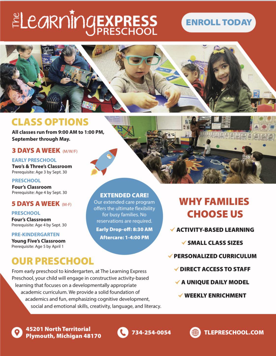 Enrollment for the... - The Learning Express Preschool | Facebook