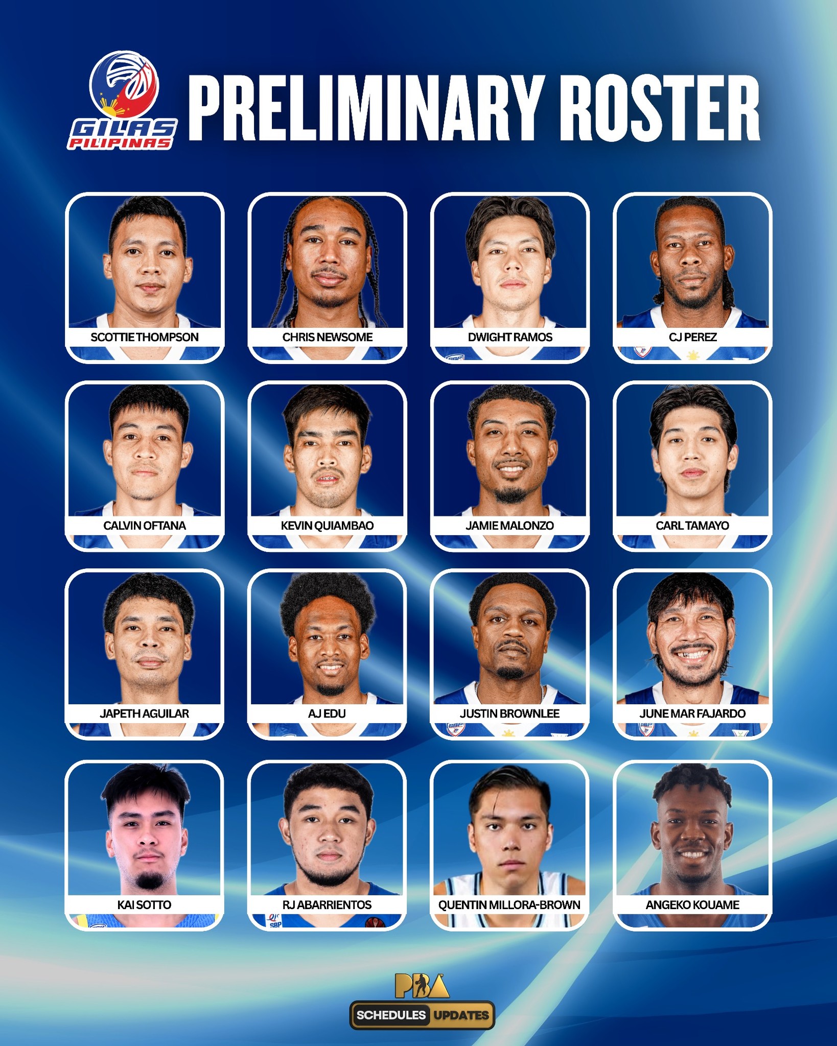 PBA - Gilas Pilipinas 16-Man Preliminary Roster 2027 FIBA Basketball ...