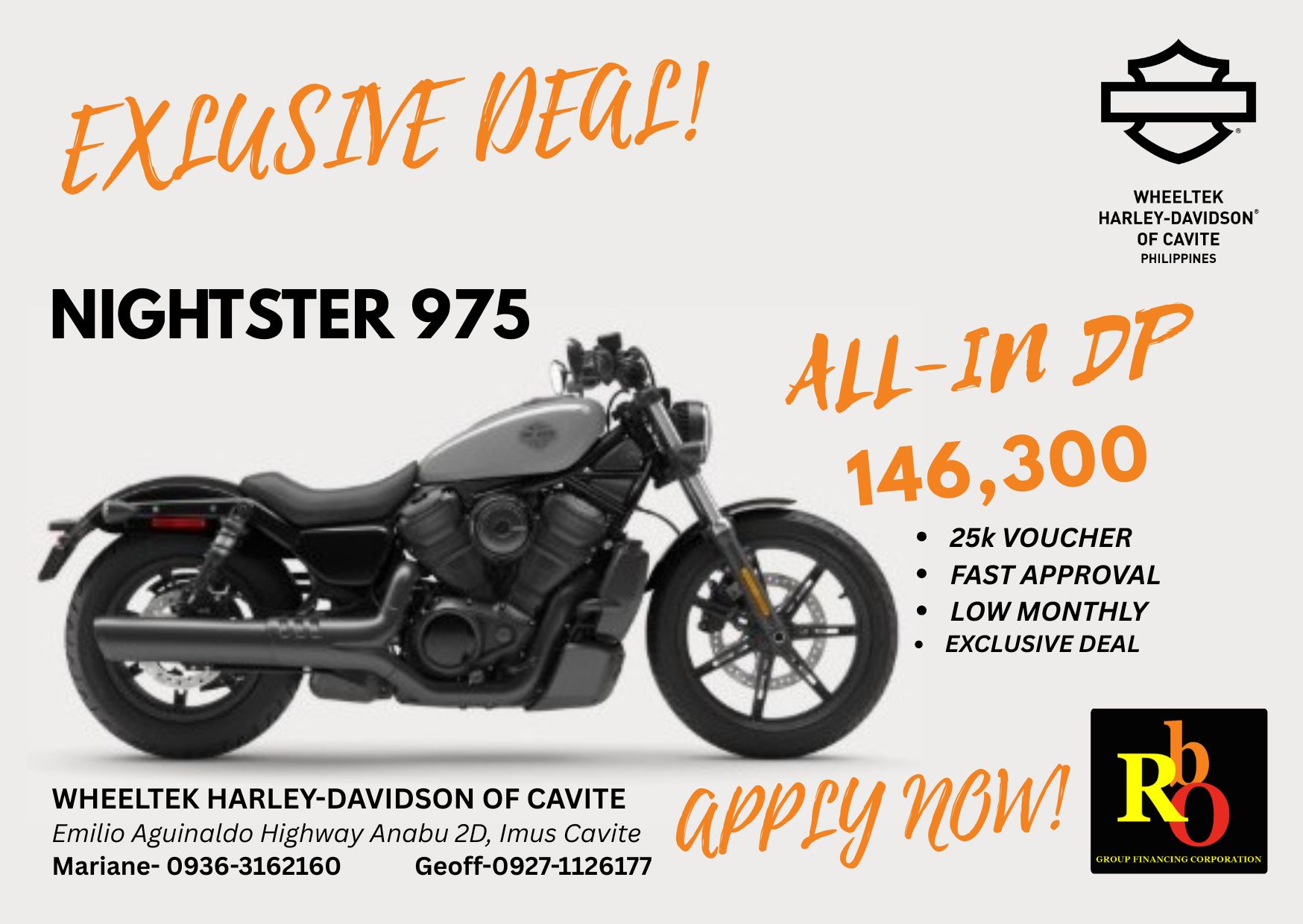 EXCLUSIVE AUGUST DEAL ALERT!!!! Ride out with the Nightster 975