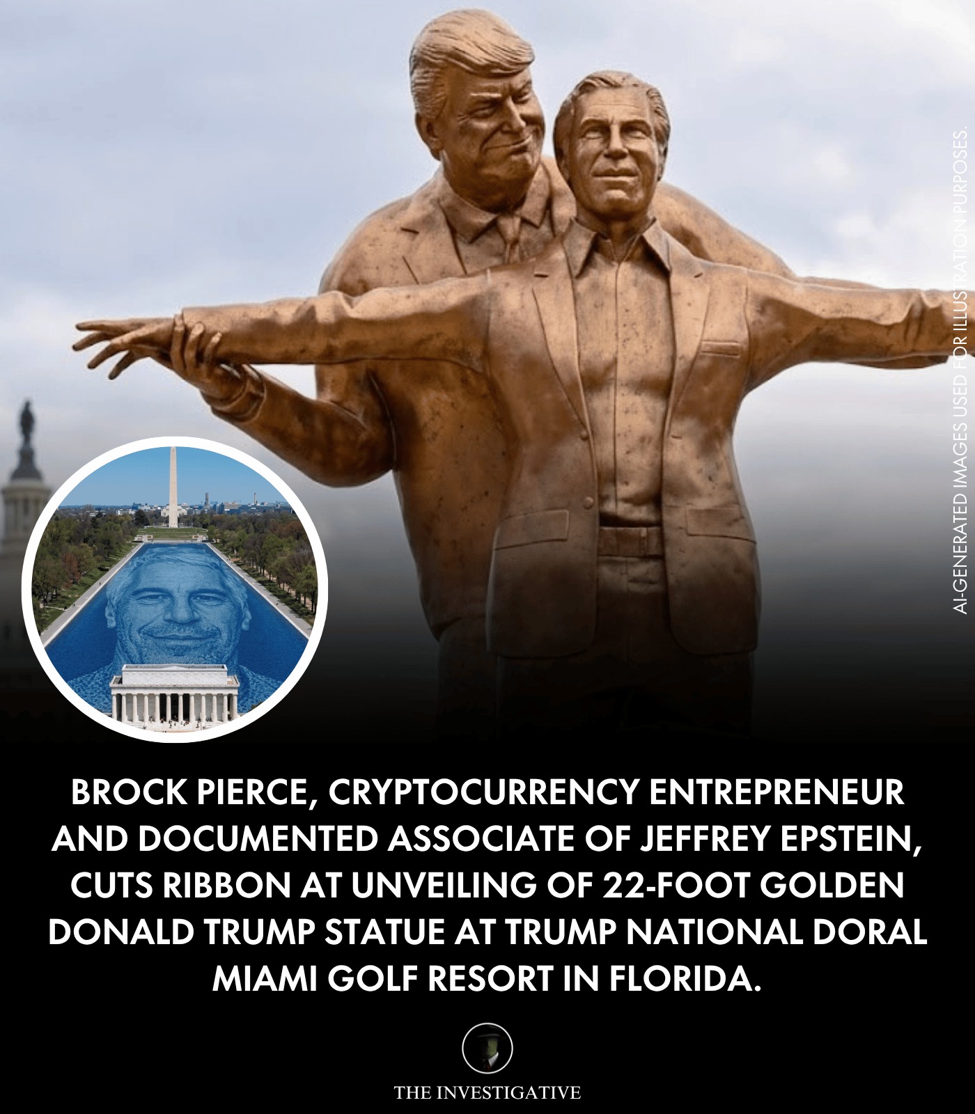 A big golden statue of President Trump was unveiled at Trump