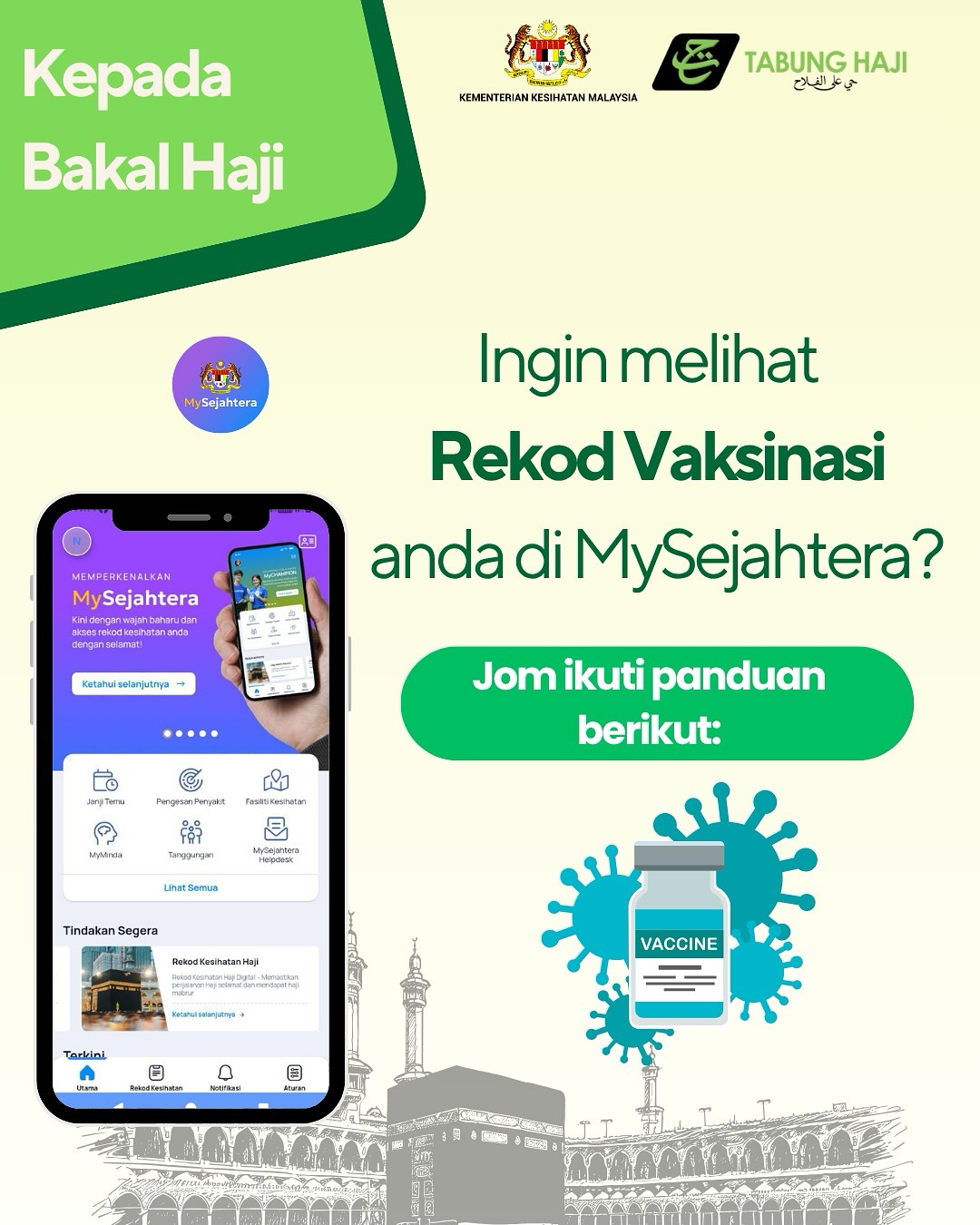 MySejahtera - Rekod Vaksinasi Bakal Haji : Semak Sekarang... | Facebook