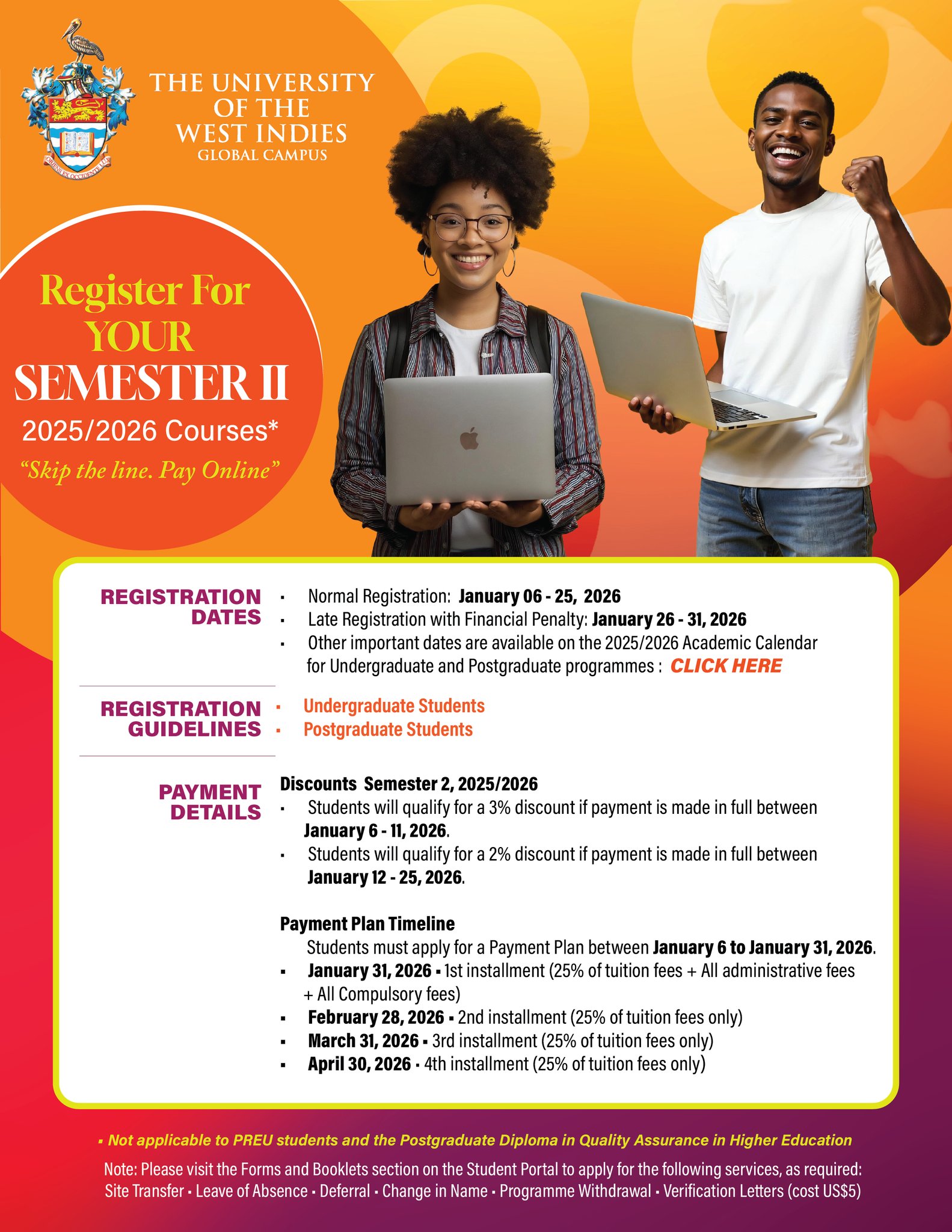 UWI - Calling All UWI Global Campus New and Returning Students! Online ...