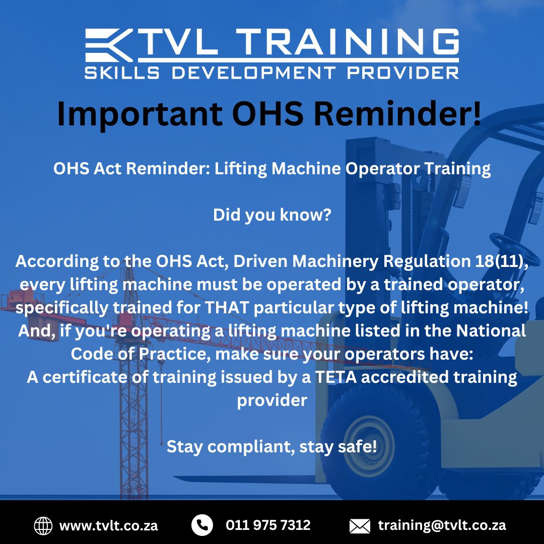 TVL - Share with your team and let's prioritize OHS! #OHSAct # ...