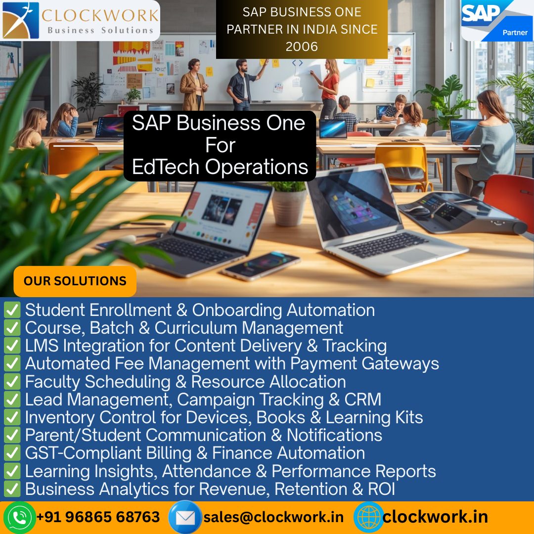 Clockwork - 🎓 SAP Business One for EdTech Operations A Complete ERP ...