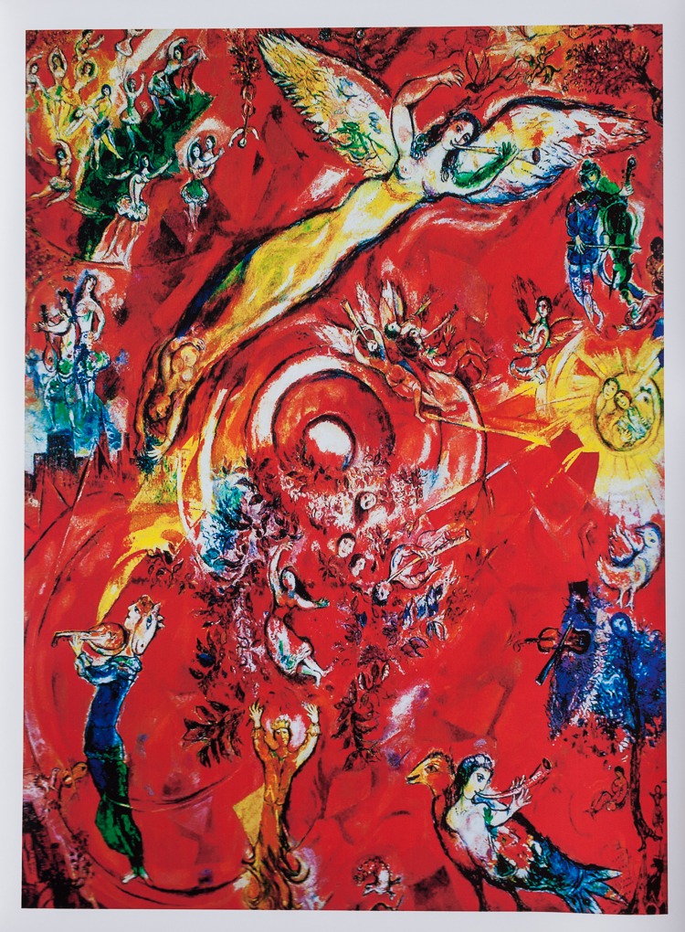 Triumph of Music' (detail), 1966, tempera, gouache and collage on