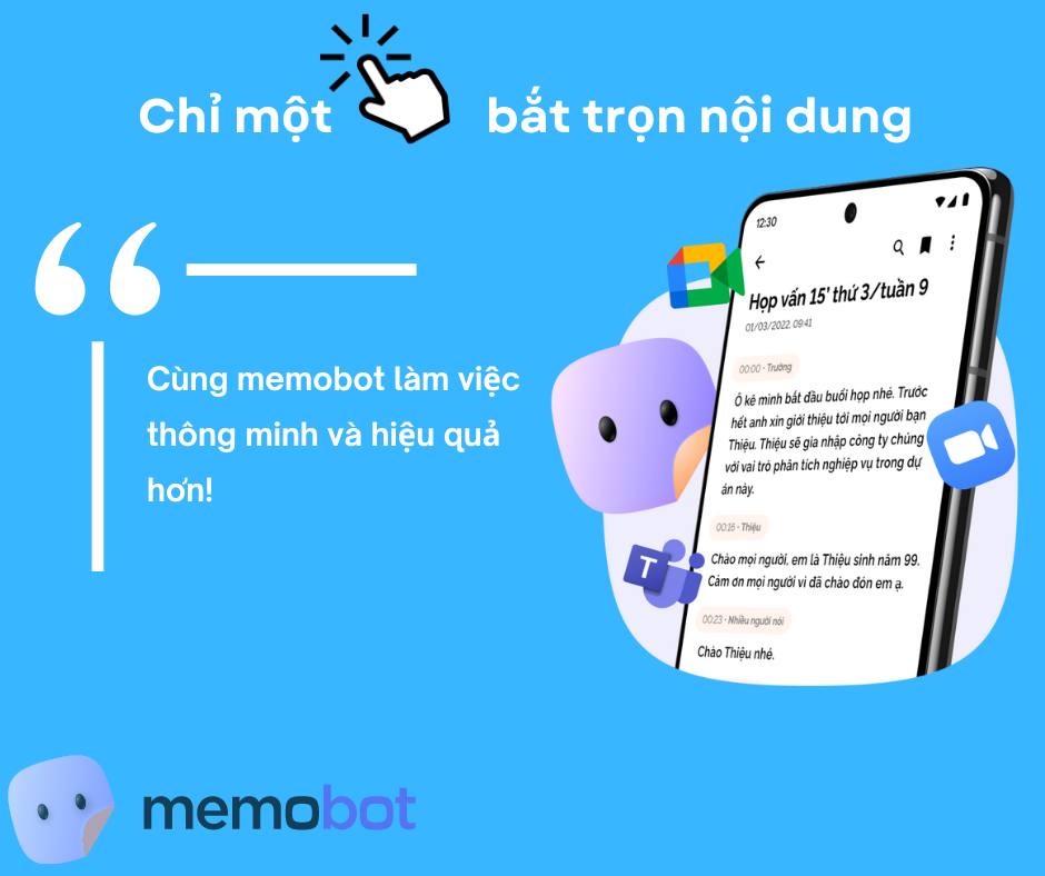 Memobot - Chuyển âm thanh thành văn bản AI | Hanoi