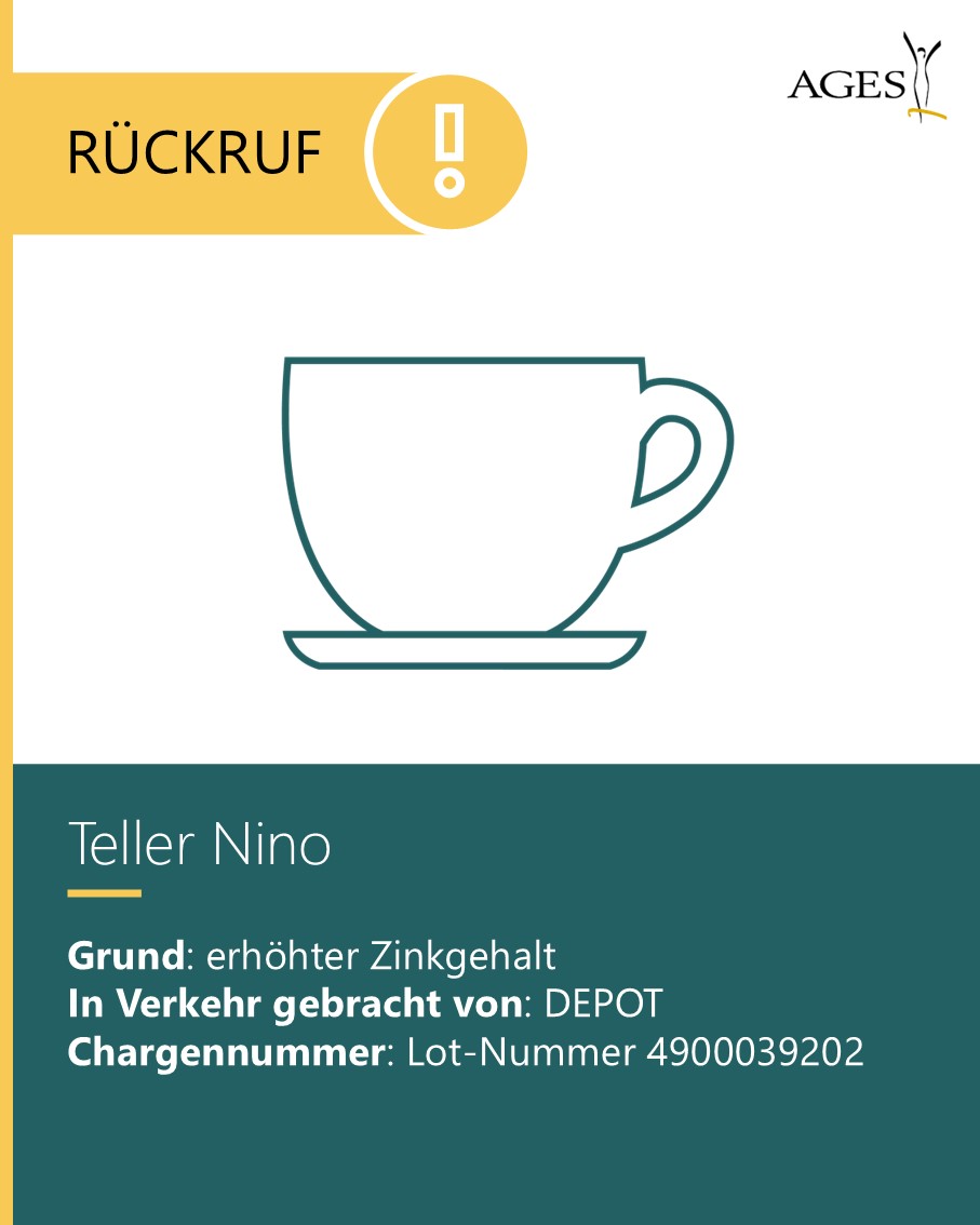 RÜCKRUF: Die Firma DEPOT ruft das Produkt 
