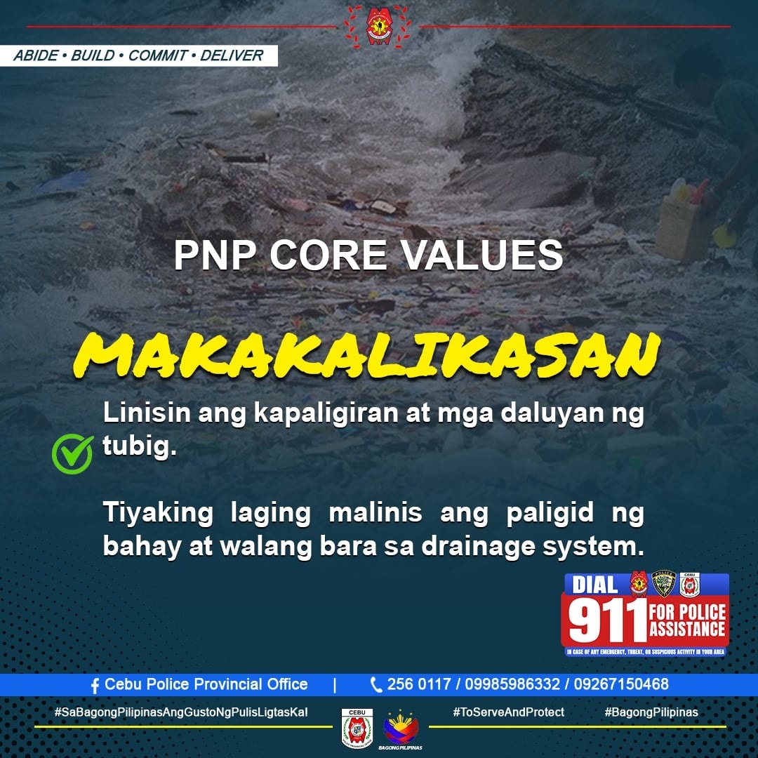 Cebu - PNP Core Values Makakalikasan • Linisin ang kapaligiran at mga ...