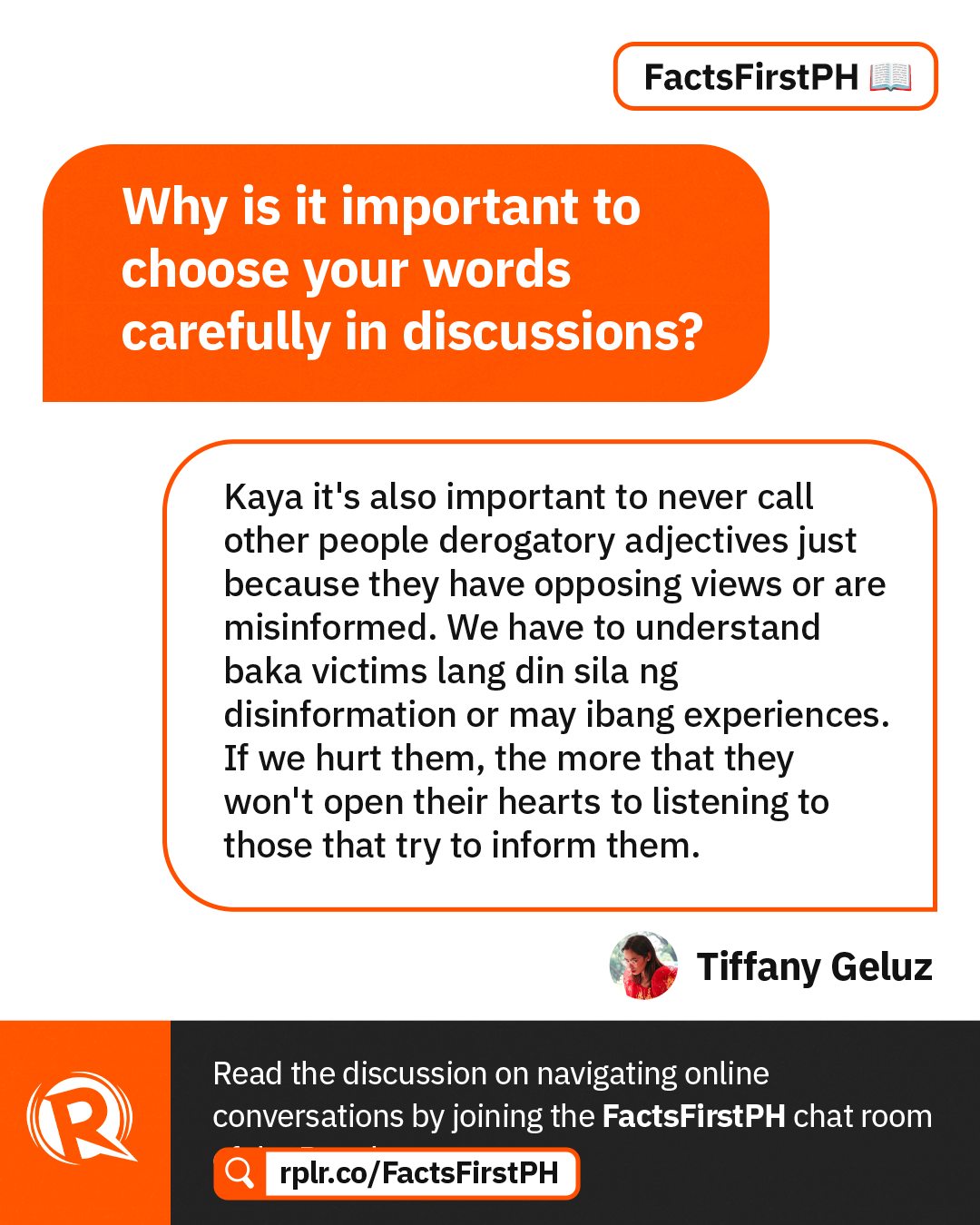 Rappler - KIND WORDS CAN GO A LONG WAY Calling other people names is ...