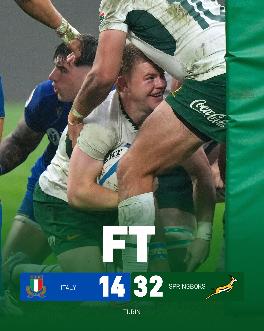 Rugby - 🇿🇦 It was far from pretty but the Springboks win in Turin! # ...