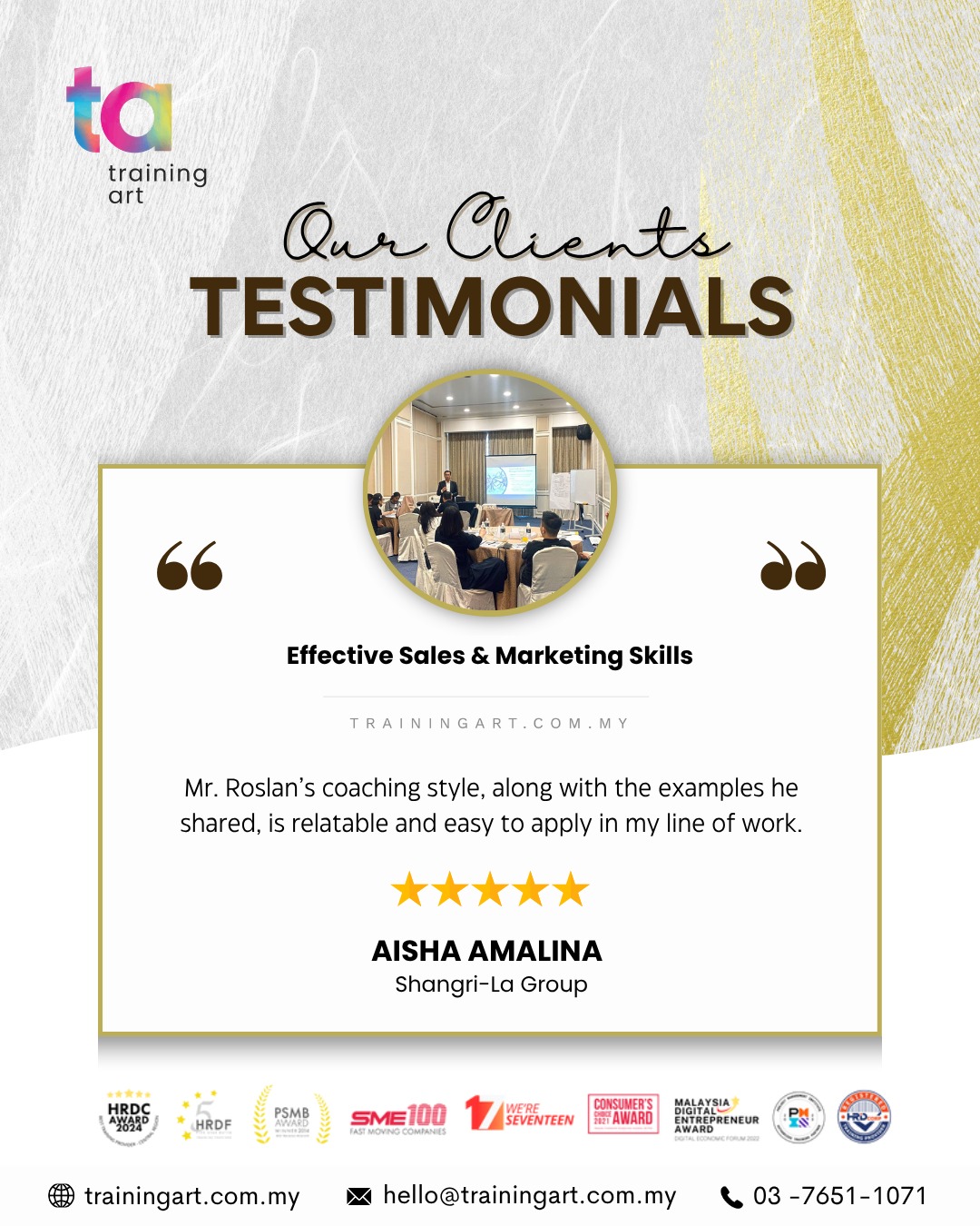 Training - 𝐓𝐑𝐀𝐈𝐍𝐈𝐍𝐆 𝐀𝐑𝐓 𝐂𝐋𝐈𝐄𝐍𝐓'𝐒 𝐑𝐄𝐕𝐈𝐄𝐖 Review by a participant from ...