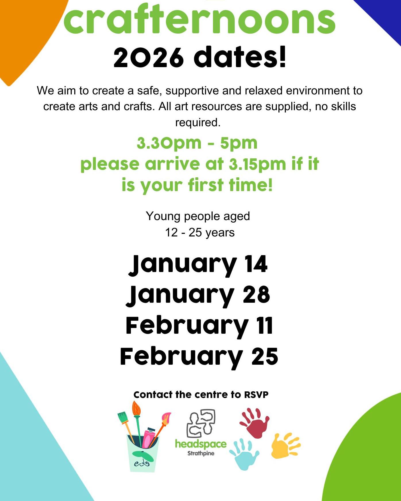 Our upcoming Crafternoons dates... - headspace Strathpine | Facebook
