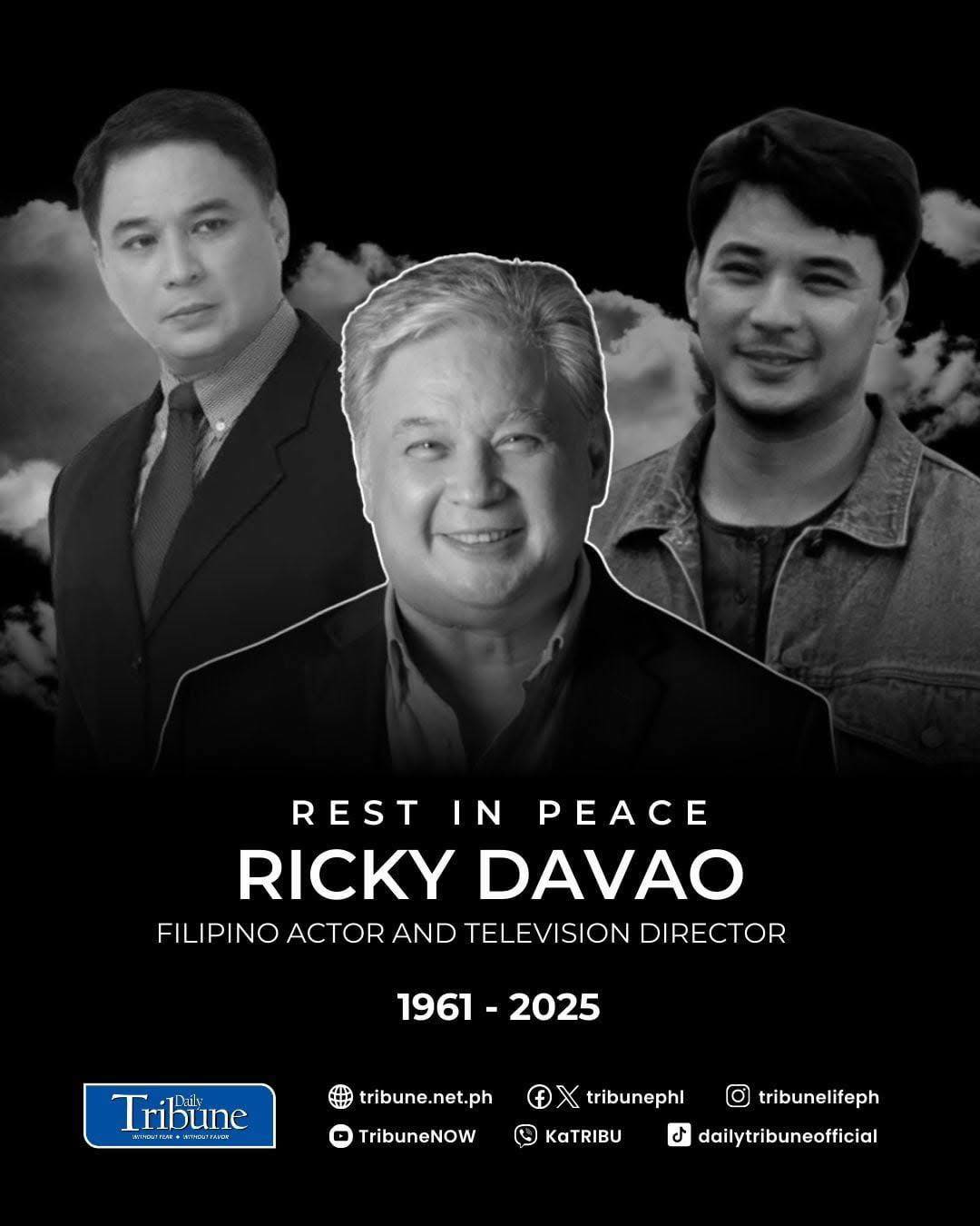 No - Sad news. Rest in peace, Sir Ricky Davao.🕊️ Frederick Charles ...