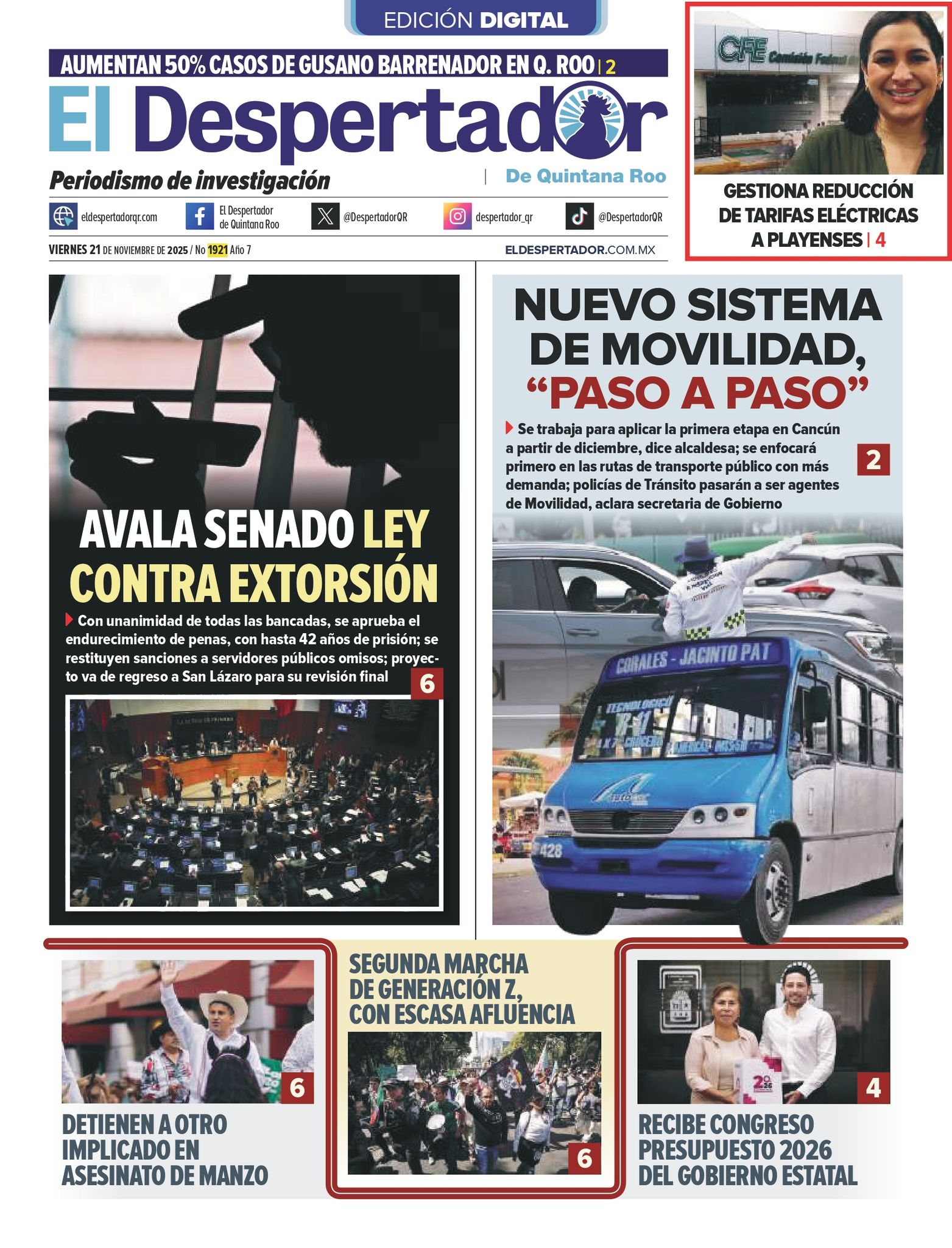 El - Hoy #EnlaPortada de El Despertador de Quintana Roo 📱🖥 👉 Lea el ...