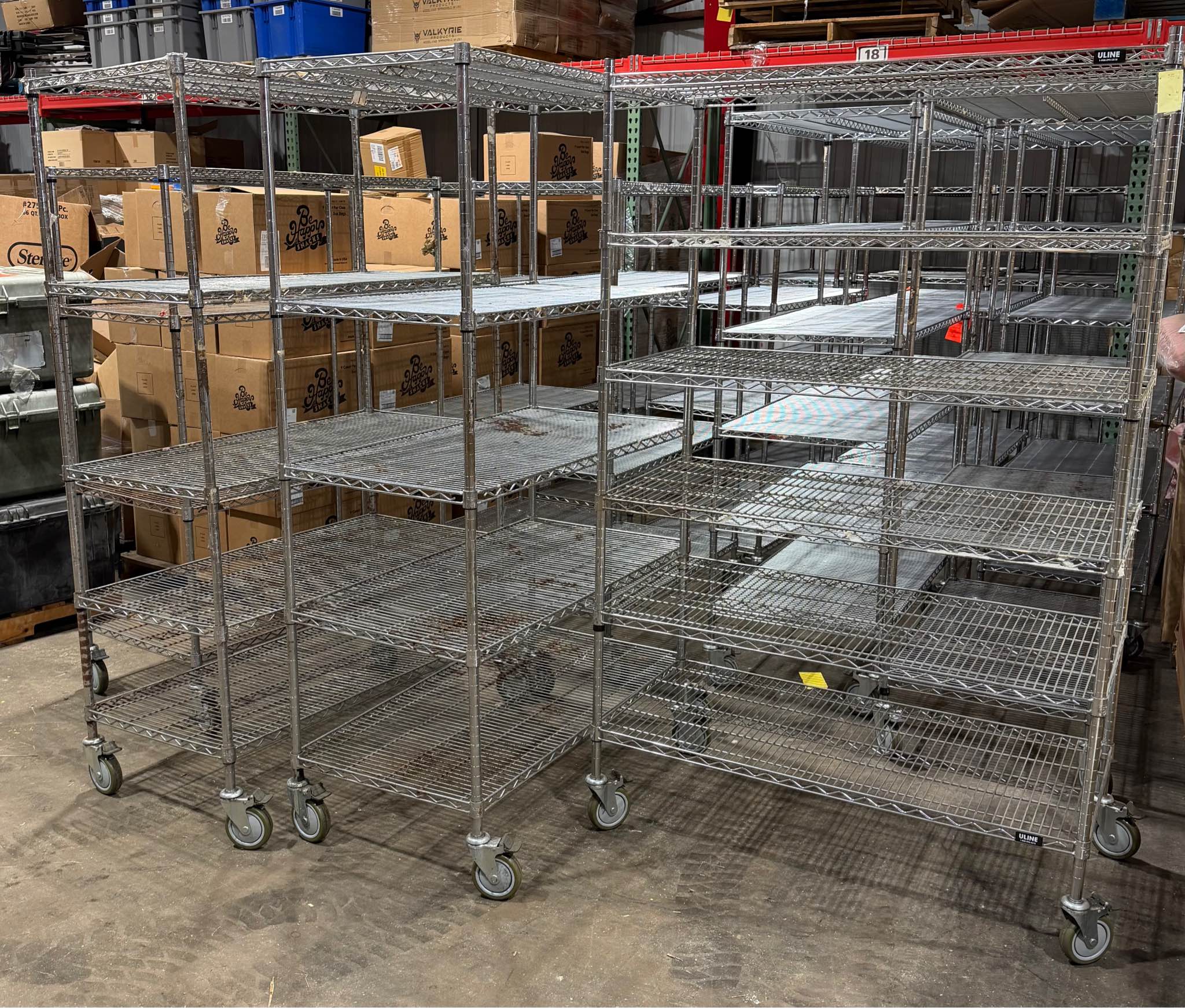 Uline Metro Wire Shelves W/ Castors - 100+ Available - Rolling Racks ...