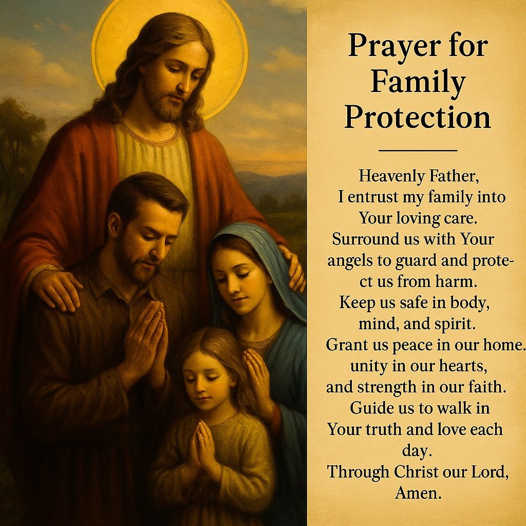 Our - Prayer for Family Protection Heavenly Father, I entrust my family ...