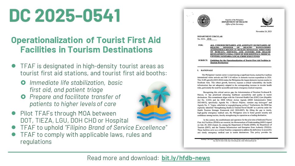 HFDB - Department Circular No. 2025-0541 November 24, 2025 Guidelines ...