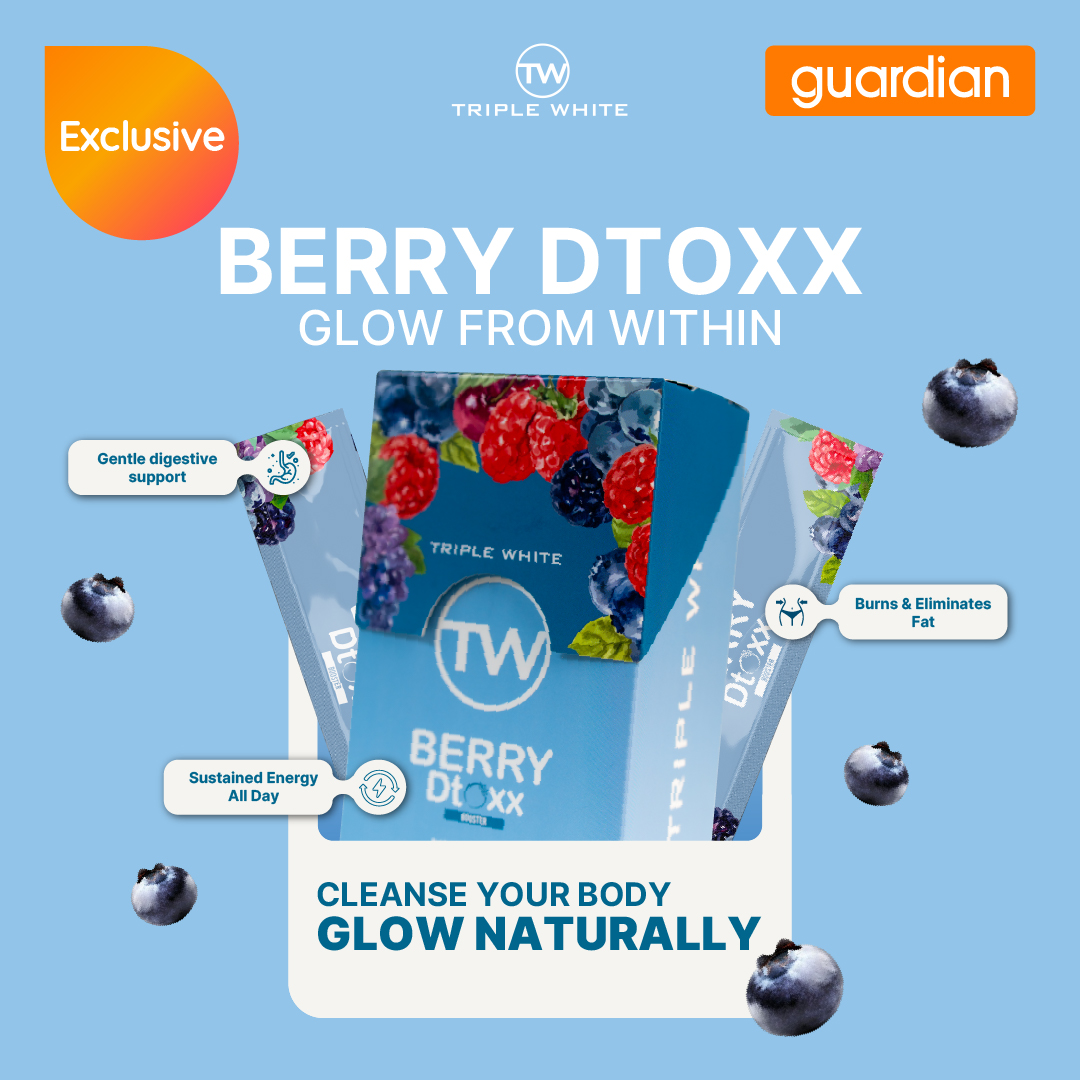 Your glow routine just got better 🍓✨ Berry Dtoxx by Triple White — now exclusively at guardian : https://guardianmy.me/4cPqfTa Support your digestion, boost your energy, and glow naturally every day. #BerryDtoxx #GuardianExclusive #