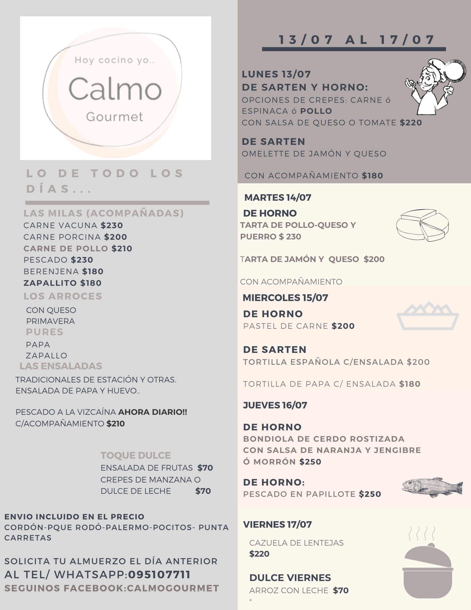 CALMO Gourmet - Compartimos el Menú de la semana! Platos...