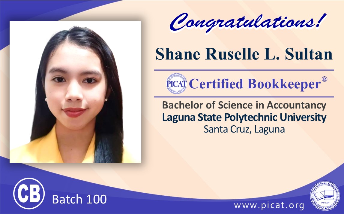 PICAT - Congratulations for passing the PICAT Certified Bookkeeper ...