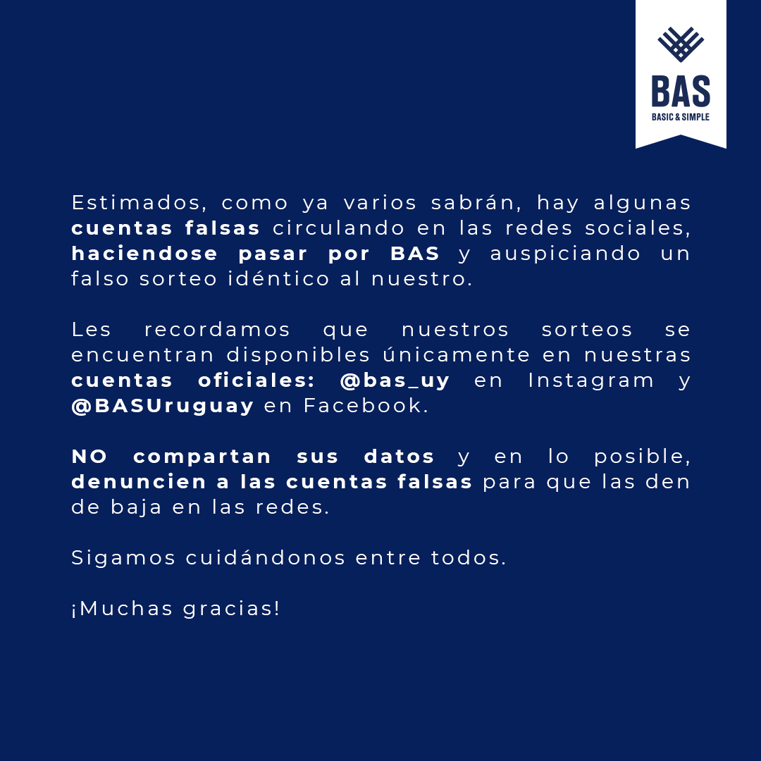 BAS - Les compartimos este comunicado acerca de las...